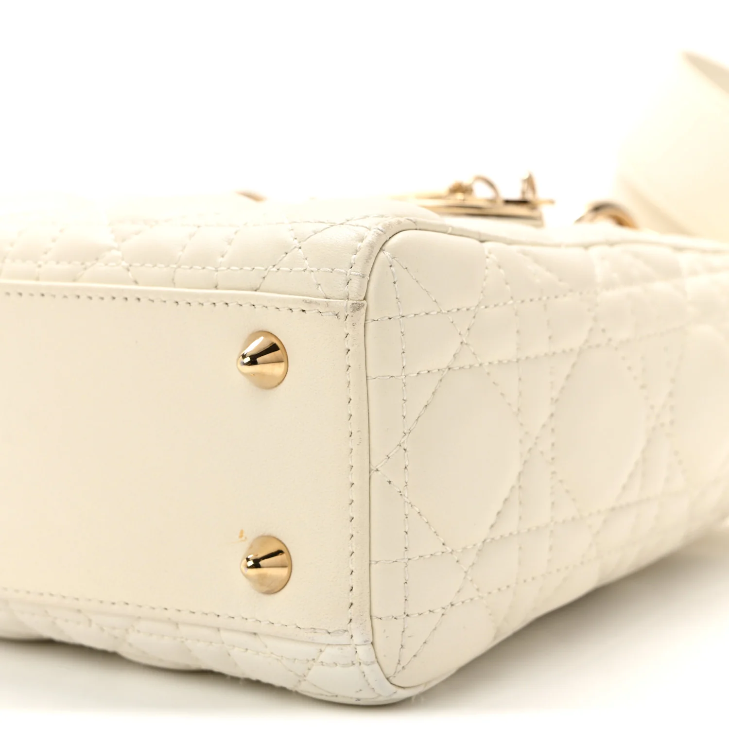 Lambskin Cannage Small My ABCDior Lady Dior White - Image 9