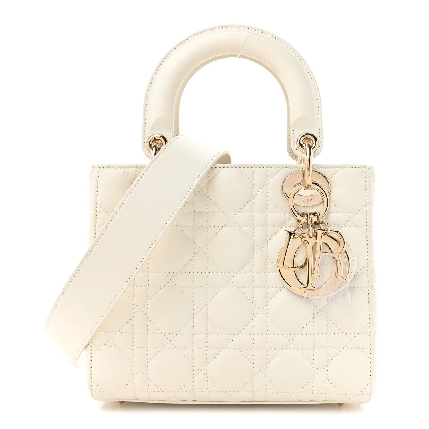 Lambskin Cannage Small My ABCDior Lady Dior White