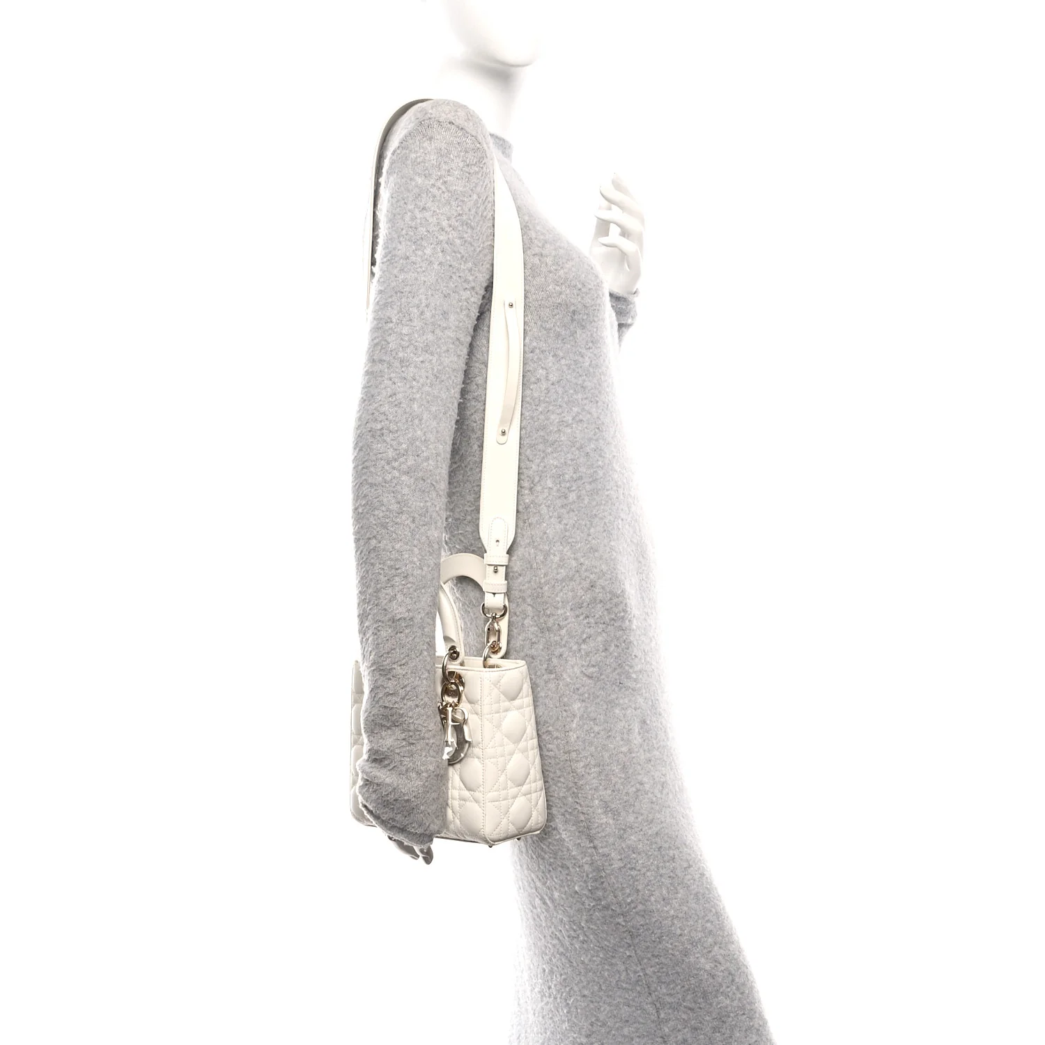 Lambskin Cannage Small My ABCDior Lady Dior White - Image 2