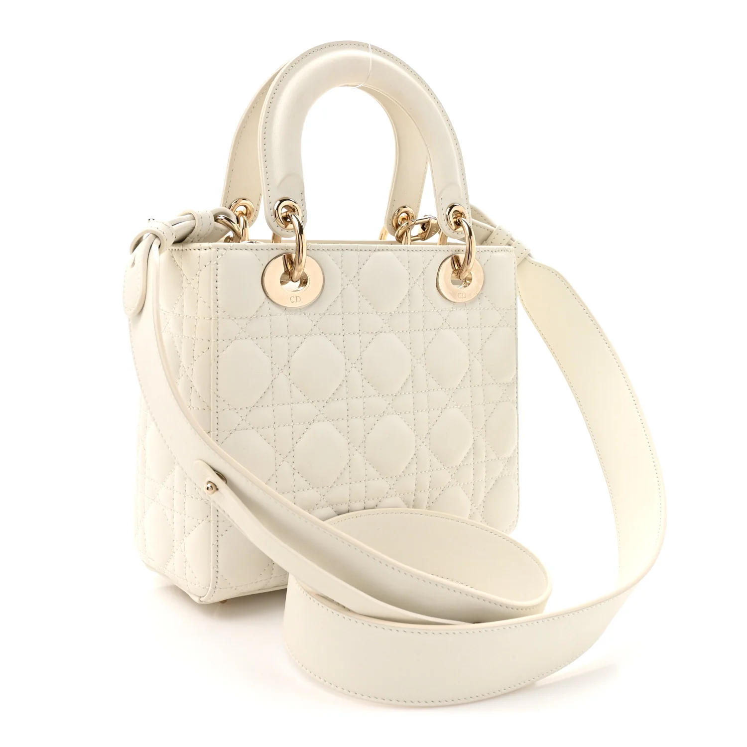 Lambskin Cannage Small My ABCDior Lady Dior White - Image 3