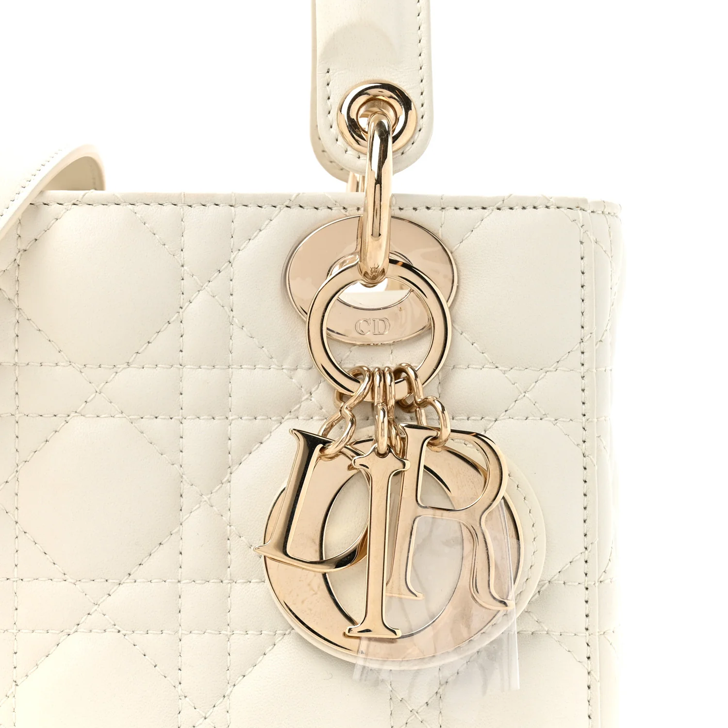 Lambskin Cannage Small My ABCDior Lady Dior White - Image 8