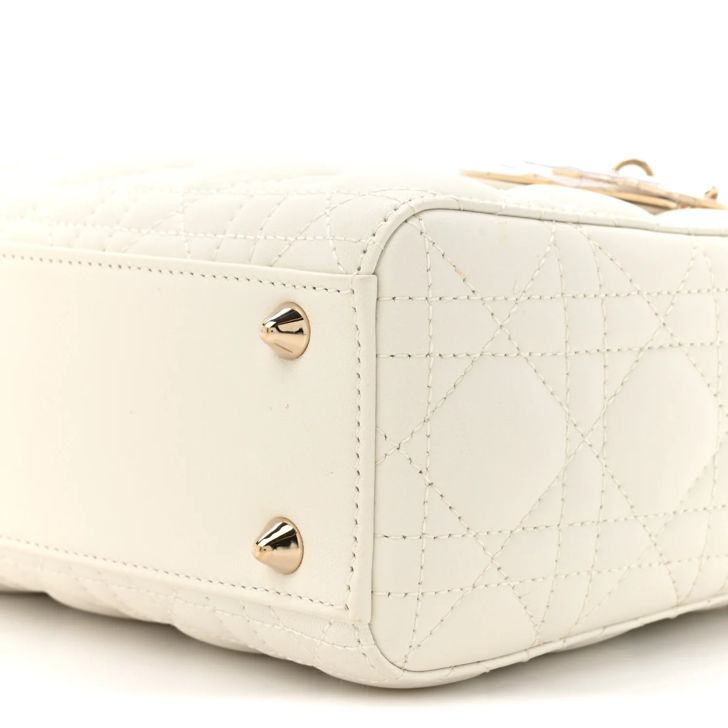 Lambskin Cannage Small My ABCDior Lady Dior White - Image 9