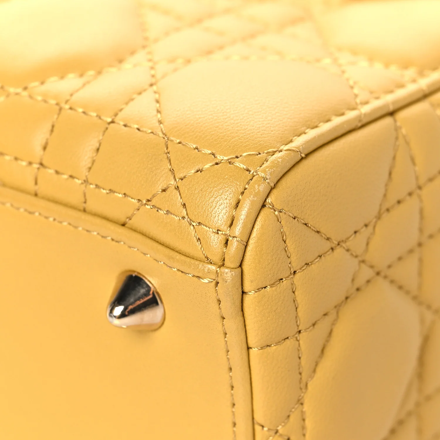 Lambskin Cannage Small My ABCDior Lady Dior Yellow - Image 10