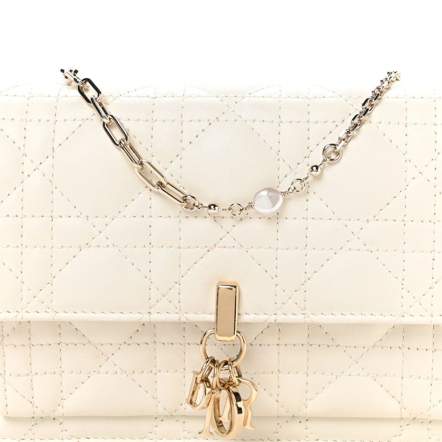 Lambskin Chain Lady Dior Chain Pouch Latte - Image 8