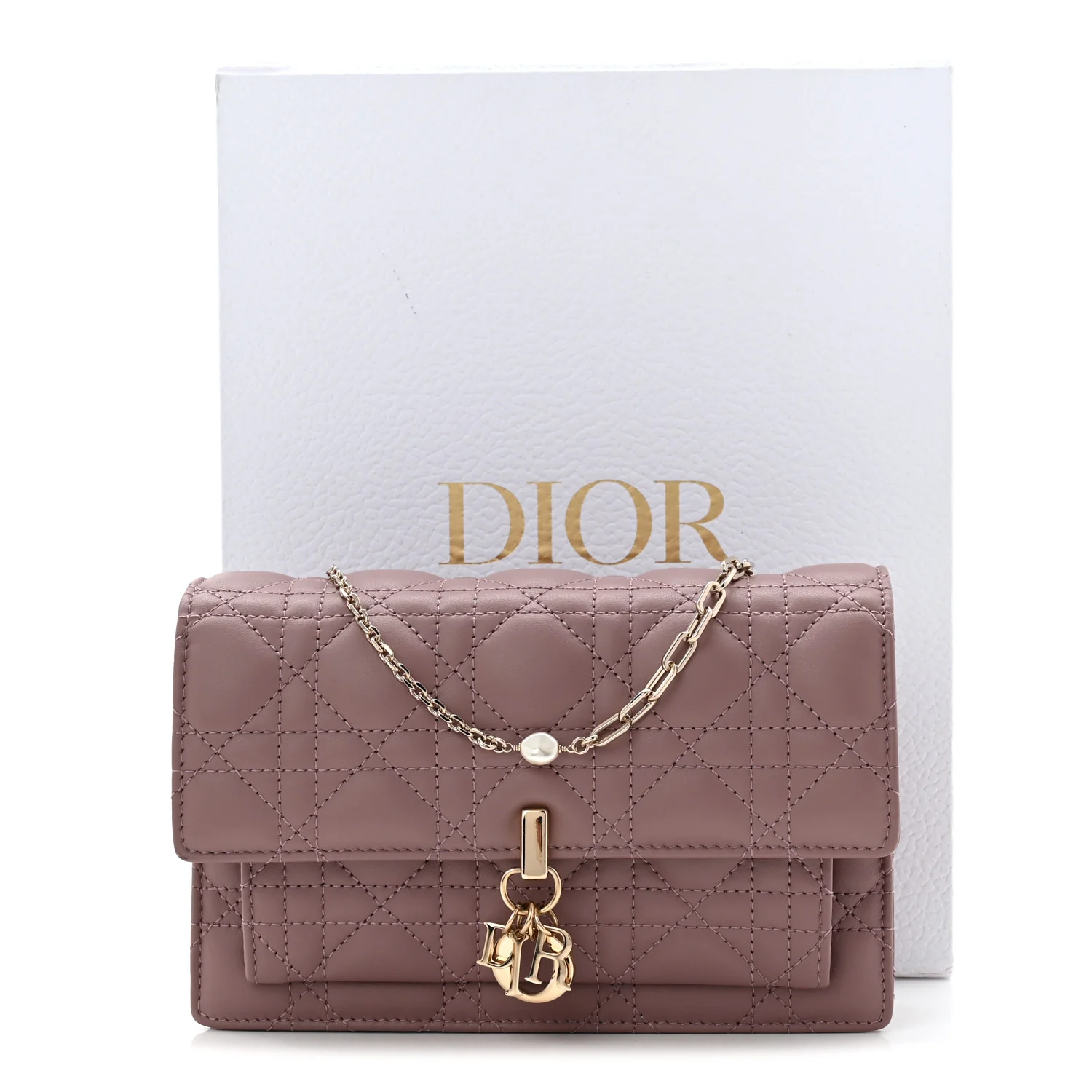 Lambskin Chain Lady Dior Chain Pouch Purple - Image 11