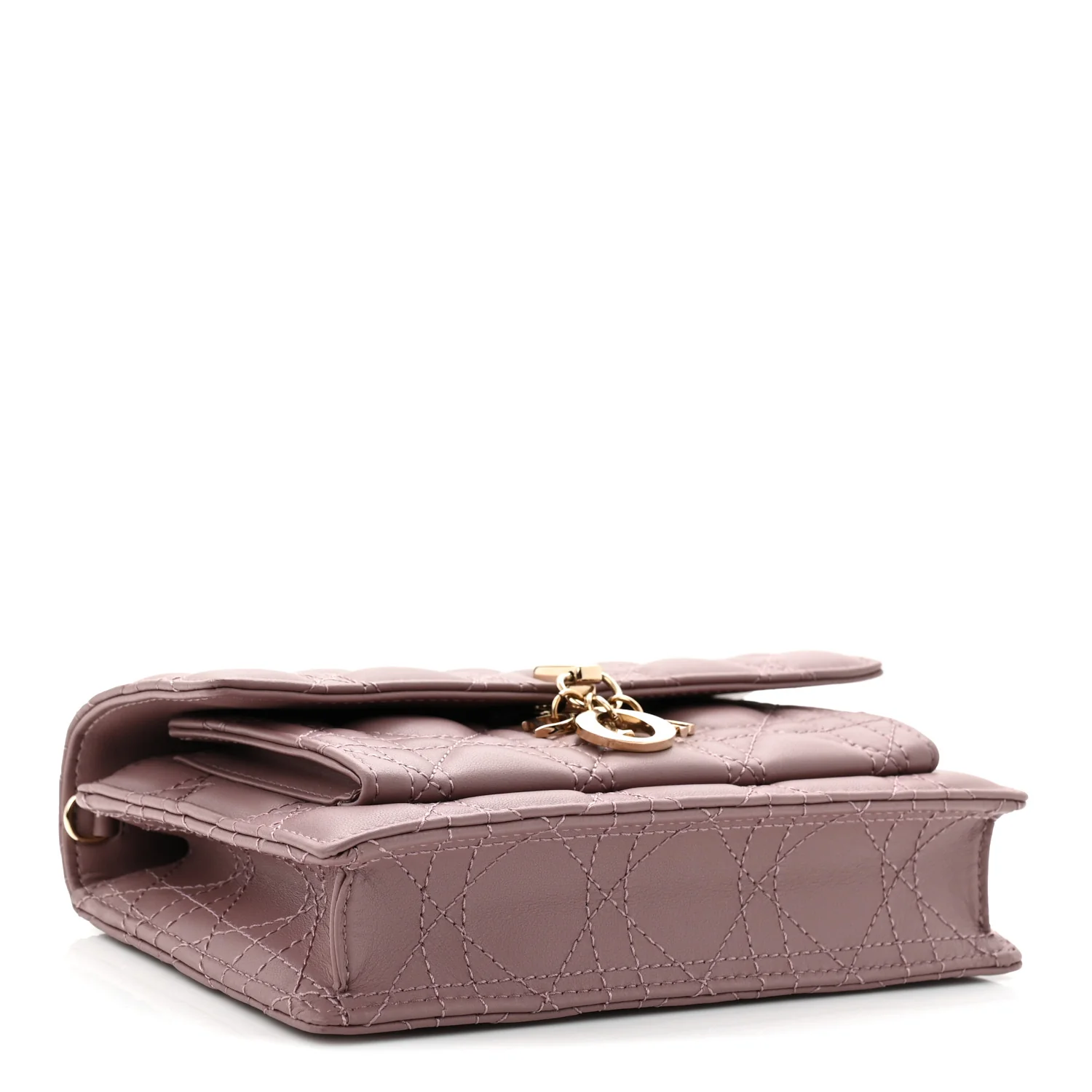 Lambskin Chain Lady Dior Chain Pouch Purple - Image 4