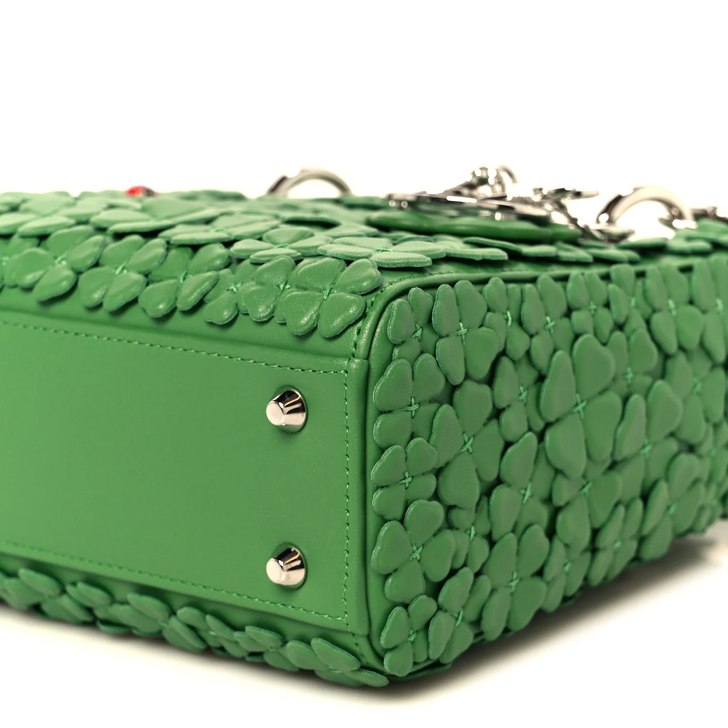 Lambskin Clover Allover Embroidered Mini Lady Dior Lucky Green - Image 10