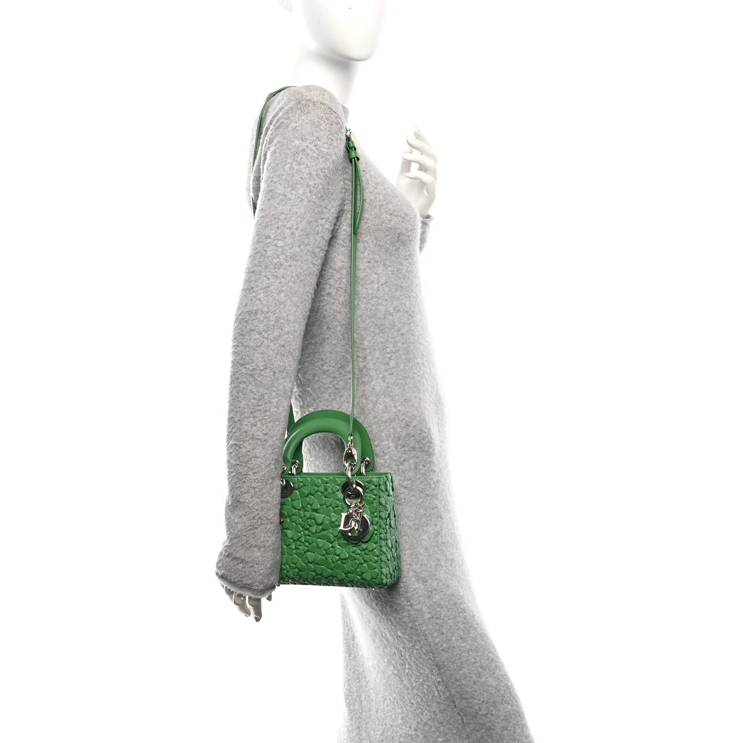 Lambskin Clover Allover Embroidered Mini Lady Dior Lucky Green - Image 2