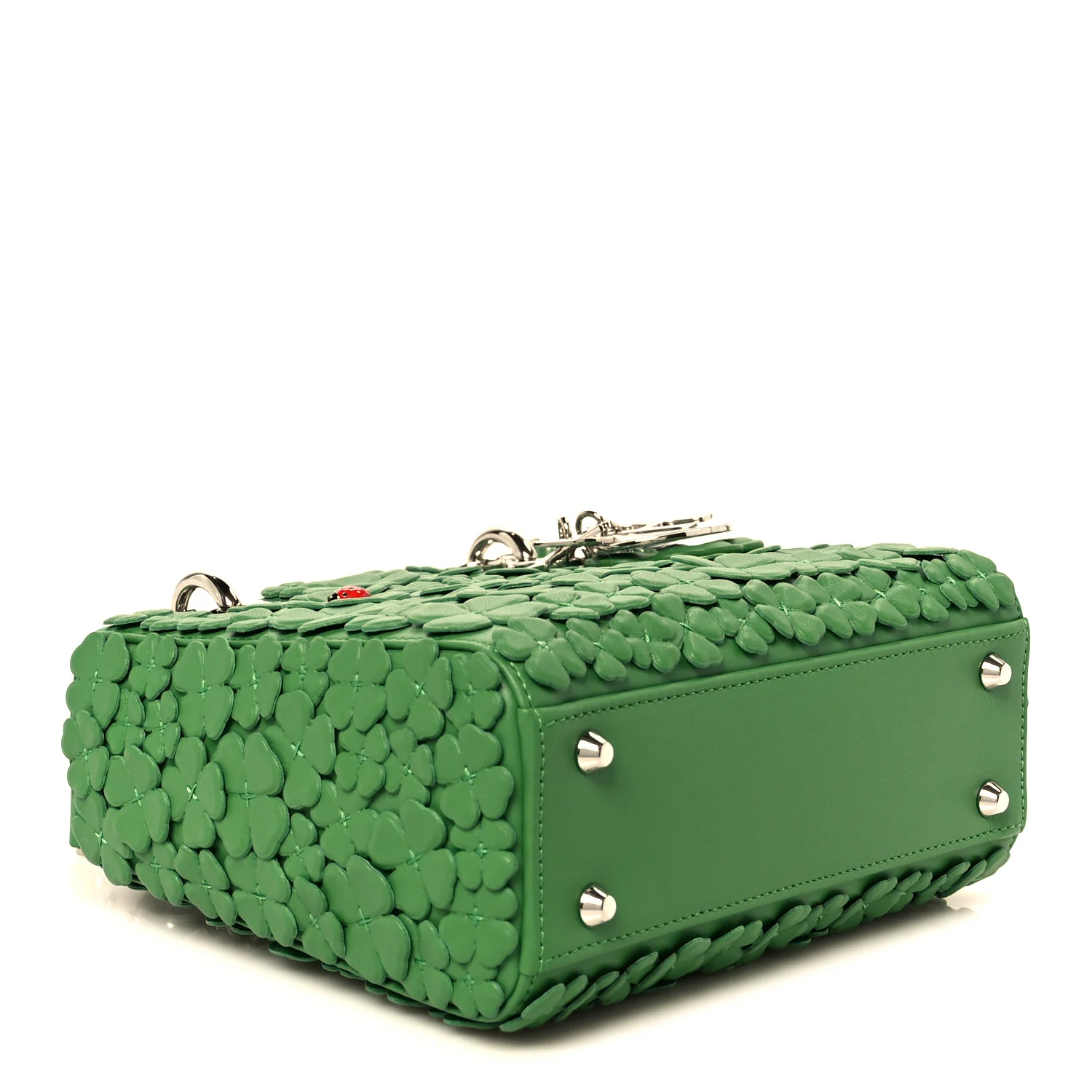 Lambskin Clover Allover Embroidered Mini Lady Dior Lucky Green - Image 4