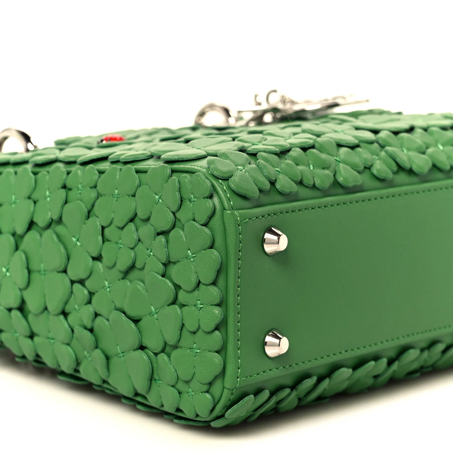 Lambskin Clover Allover Embroidered Mini Lady Dior Lucky Green - Image 9