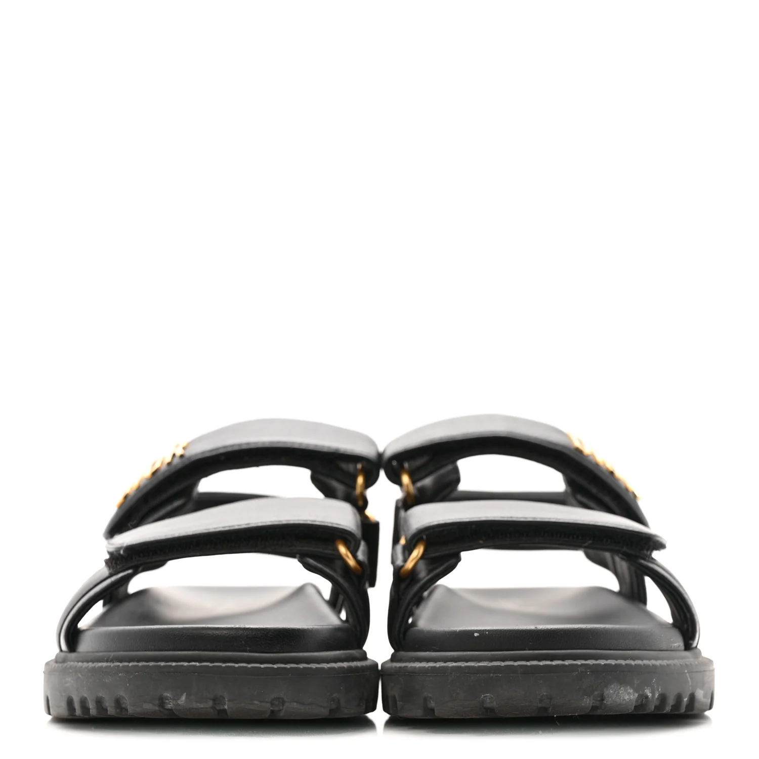 Lambskin Dioract 10mm Sandals 36.5 Black - Image 3