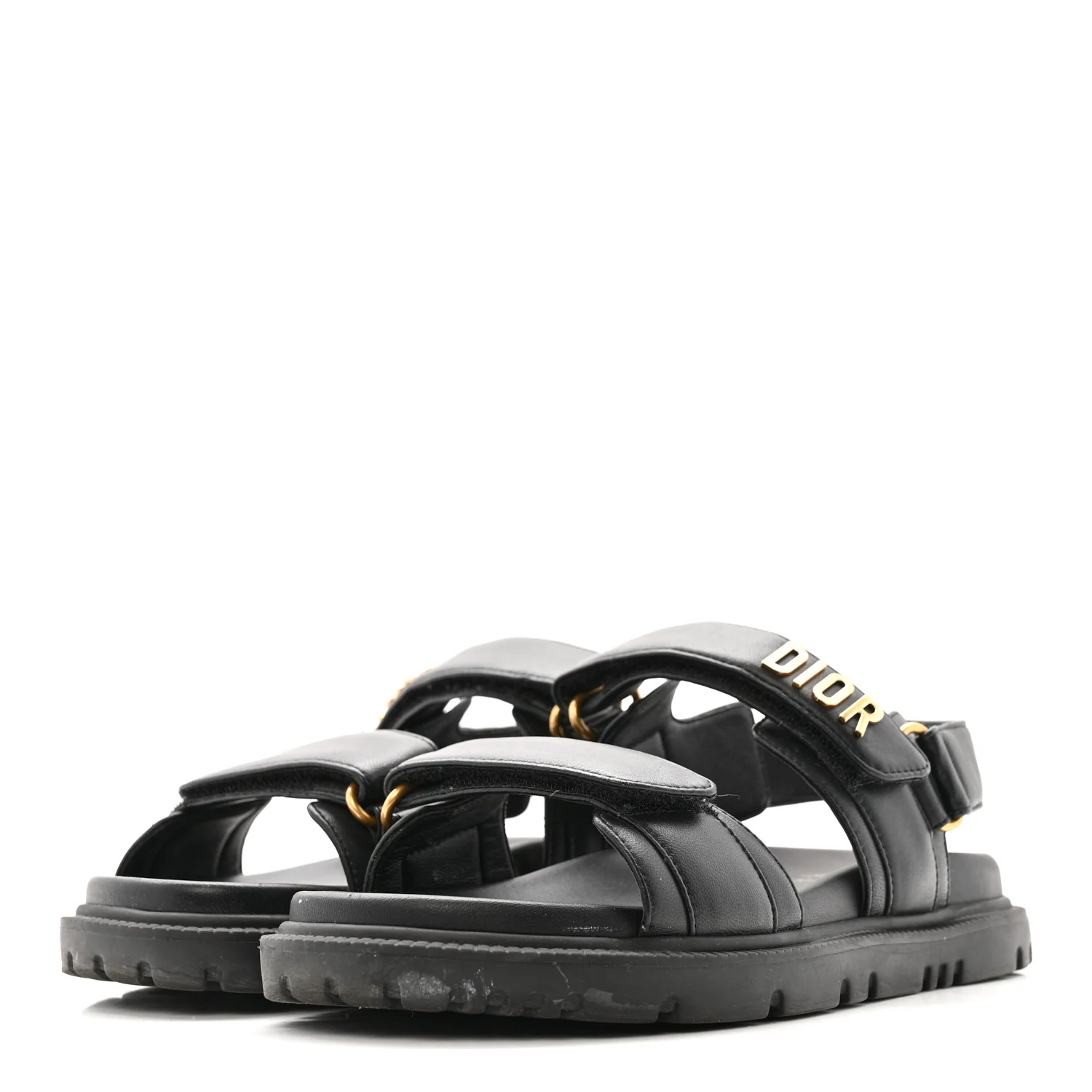 Lambskin Dioract 10mm Sandals 36.5 Black - Image 4