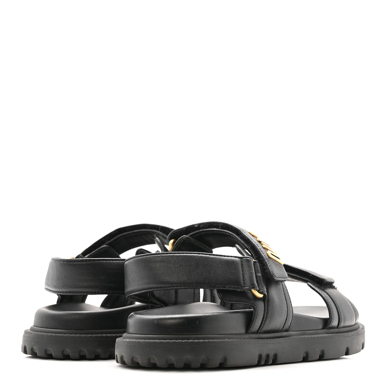 Lambskin Dioract 10mm Sandals 36.5 Black - Image 5