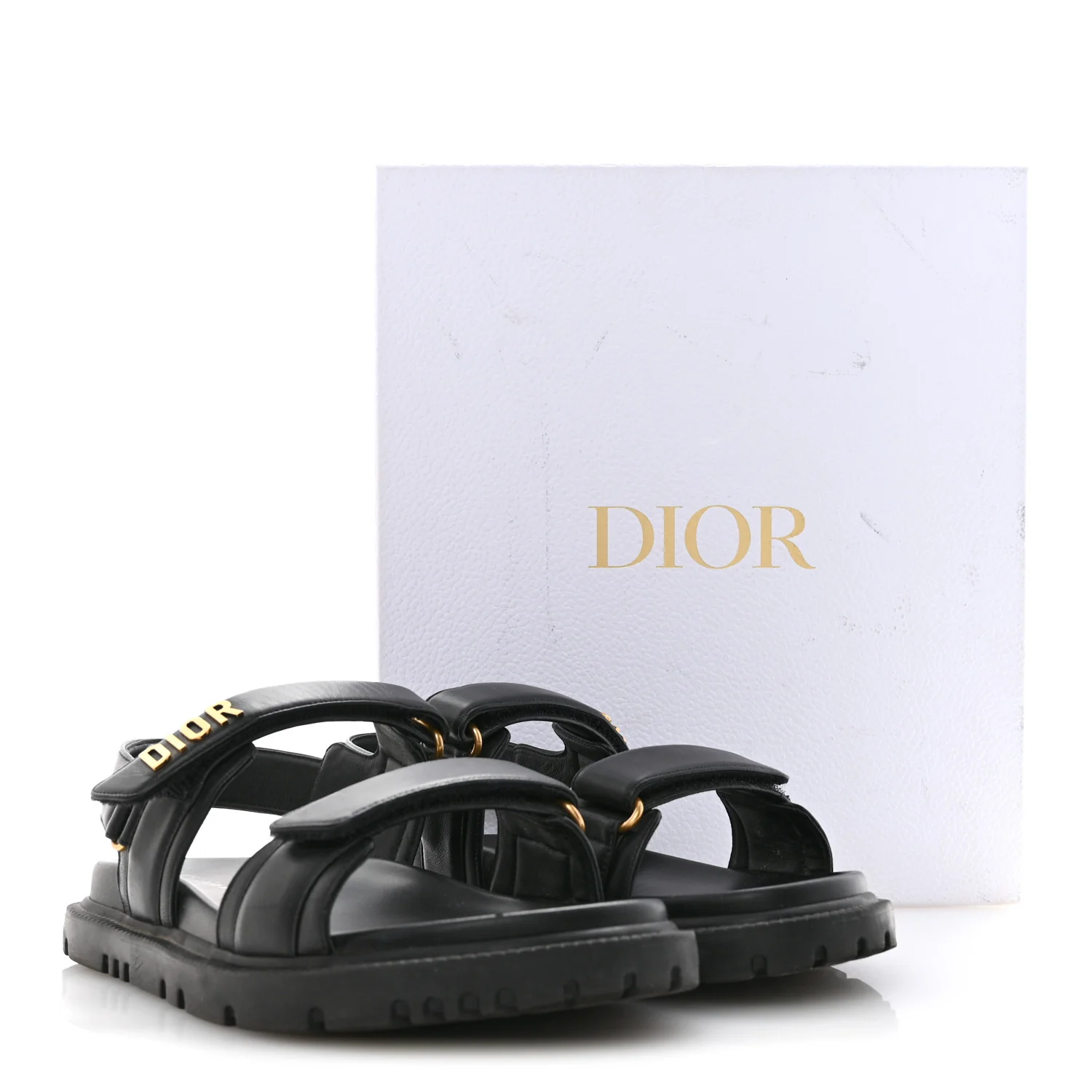 Lambskin Dioract 10mm Slide Sandals 39.5 Black - Image 10