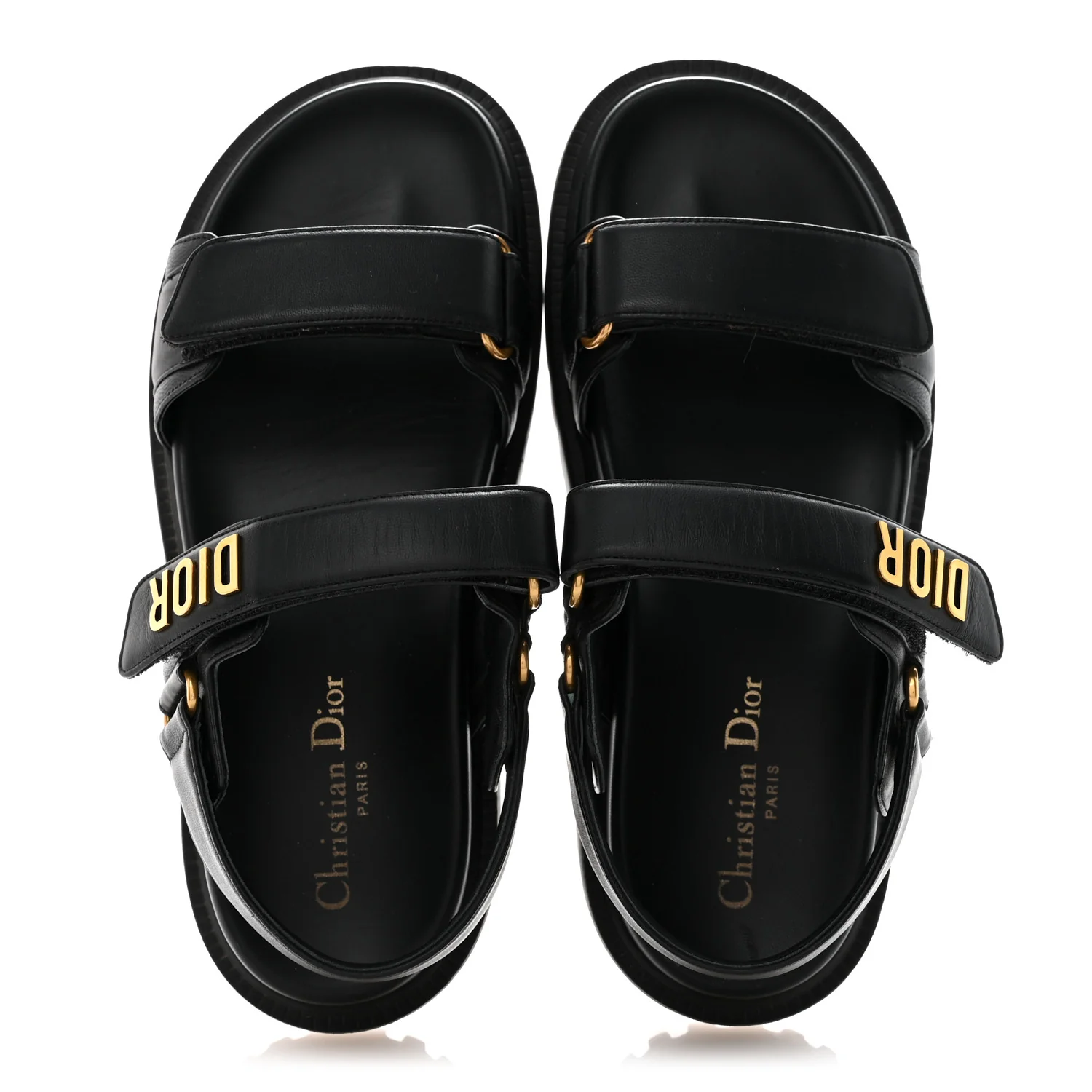 Lambskin Dioract 10mm Slide Sandals 39.5 Black - Image 2