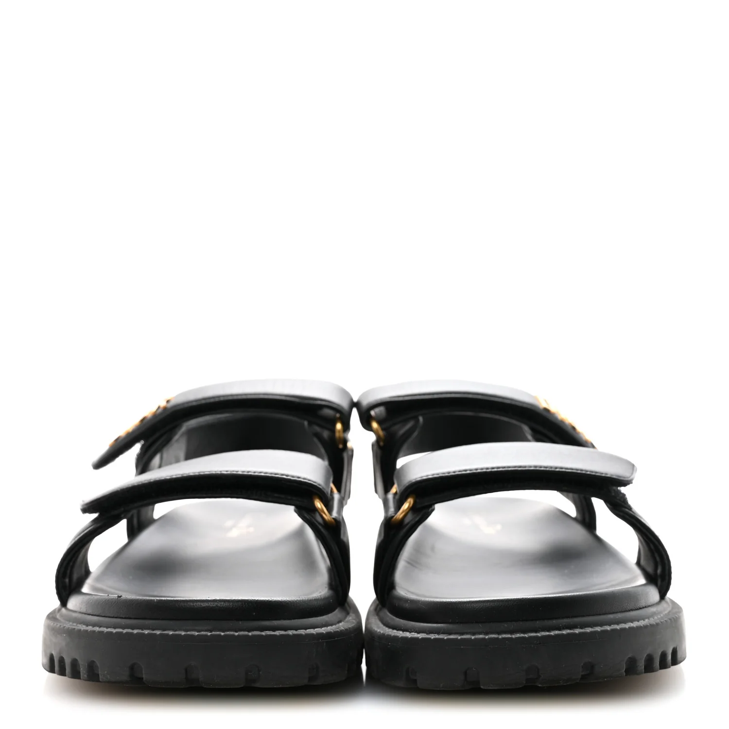 Lambskin Dioract 10mm Slide Sandals 39.5 Black - Image 3