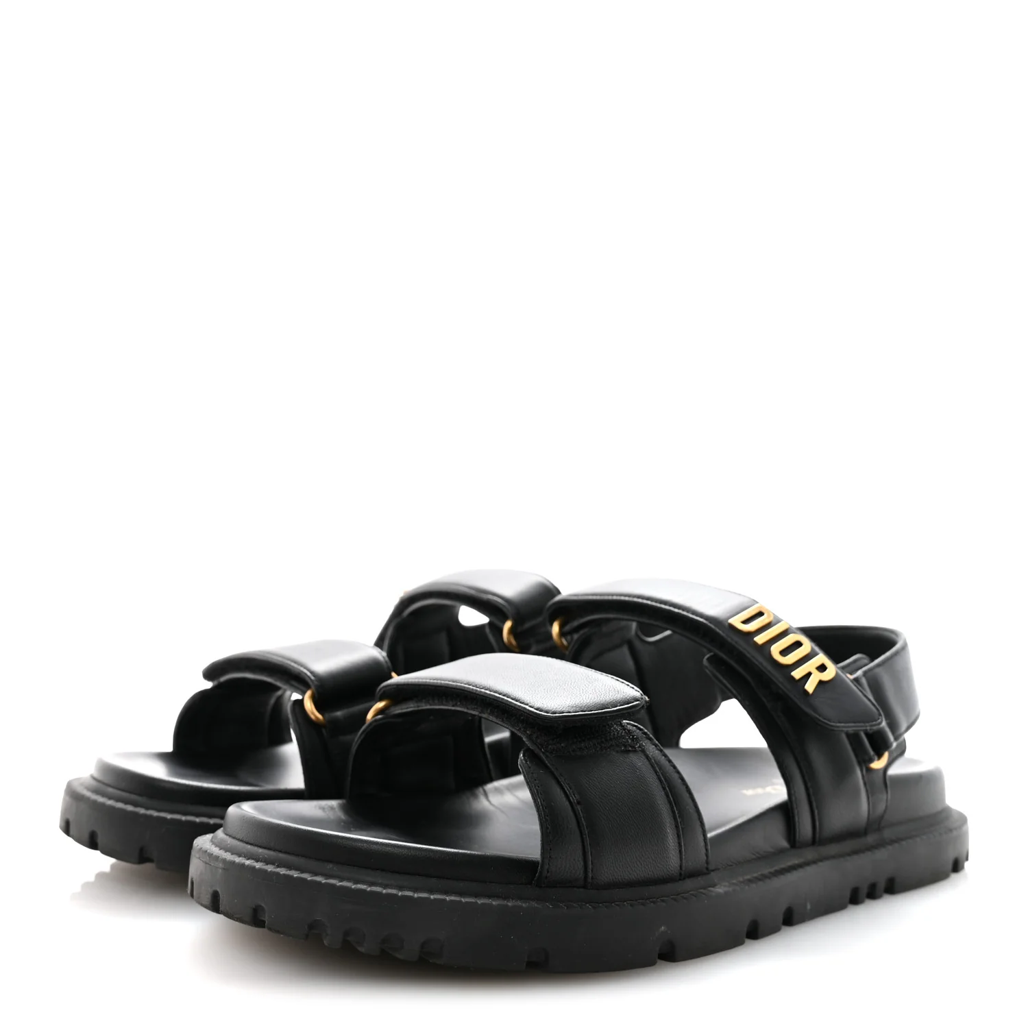 Lambskin Dioract 10mm Slide Sandals 39.5 Black - Image 4