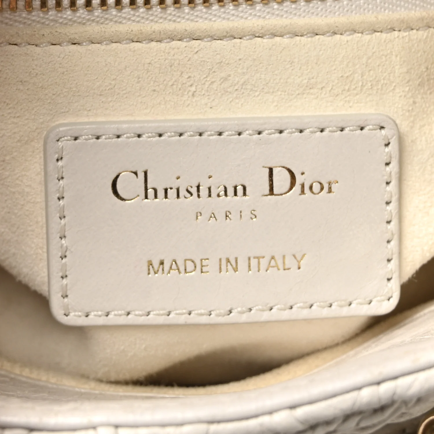 Lambskin Gathered Mini Lady Dior White - Image 6