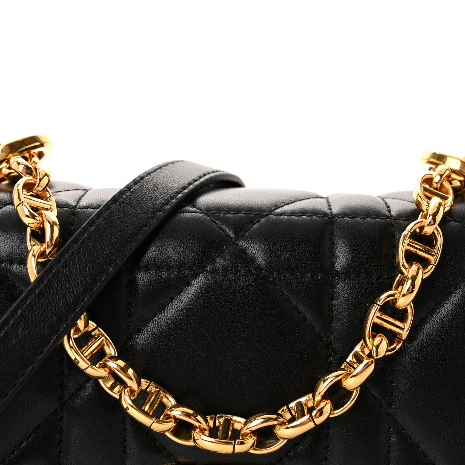 Lambskin Macrocannage Small Soft Dior Caro Bag Black - Image 8