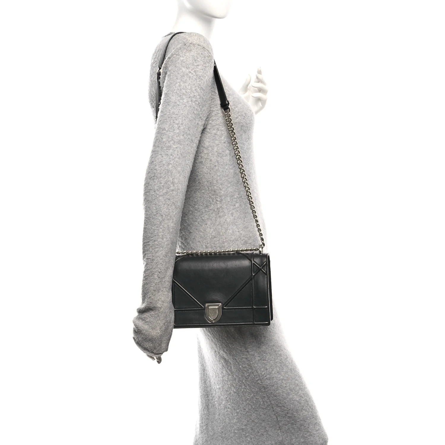 Lambskin Medium Diorama Flap Bag Black - Image 2