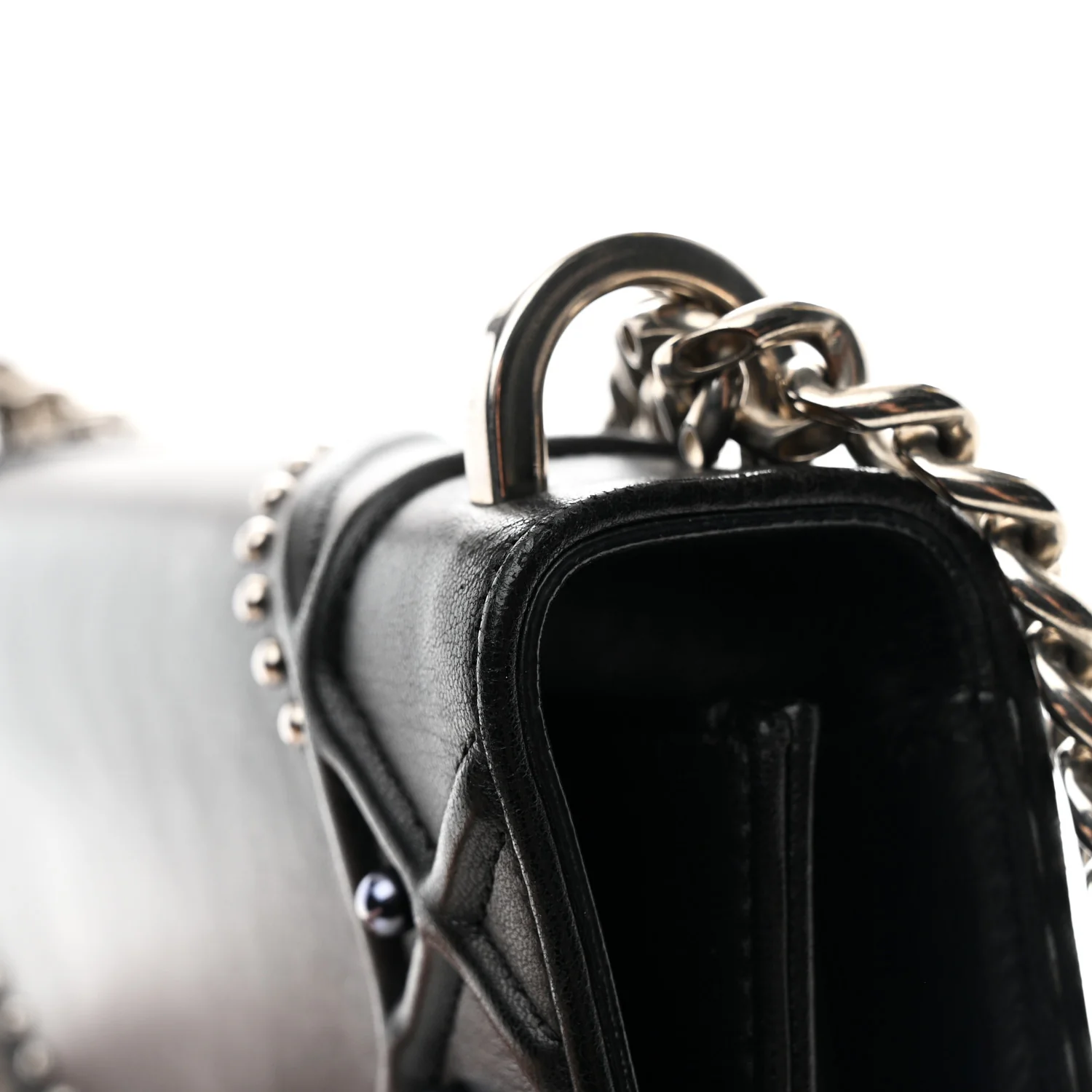 Lambskin Multi Studded Medium Diorama Flap Bag Black - Image 11