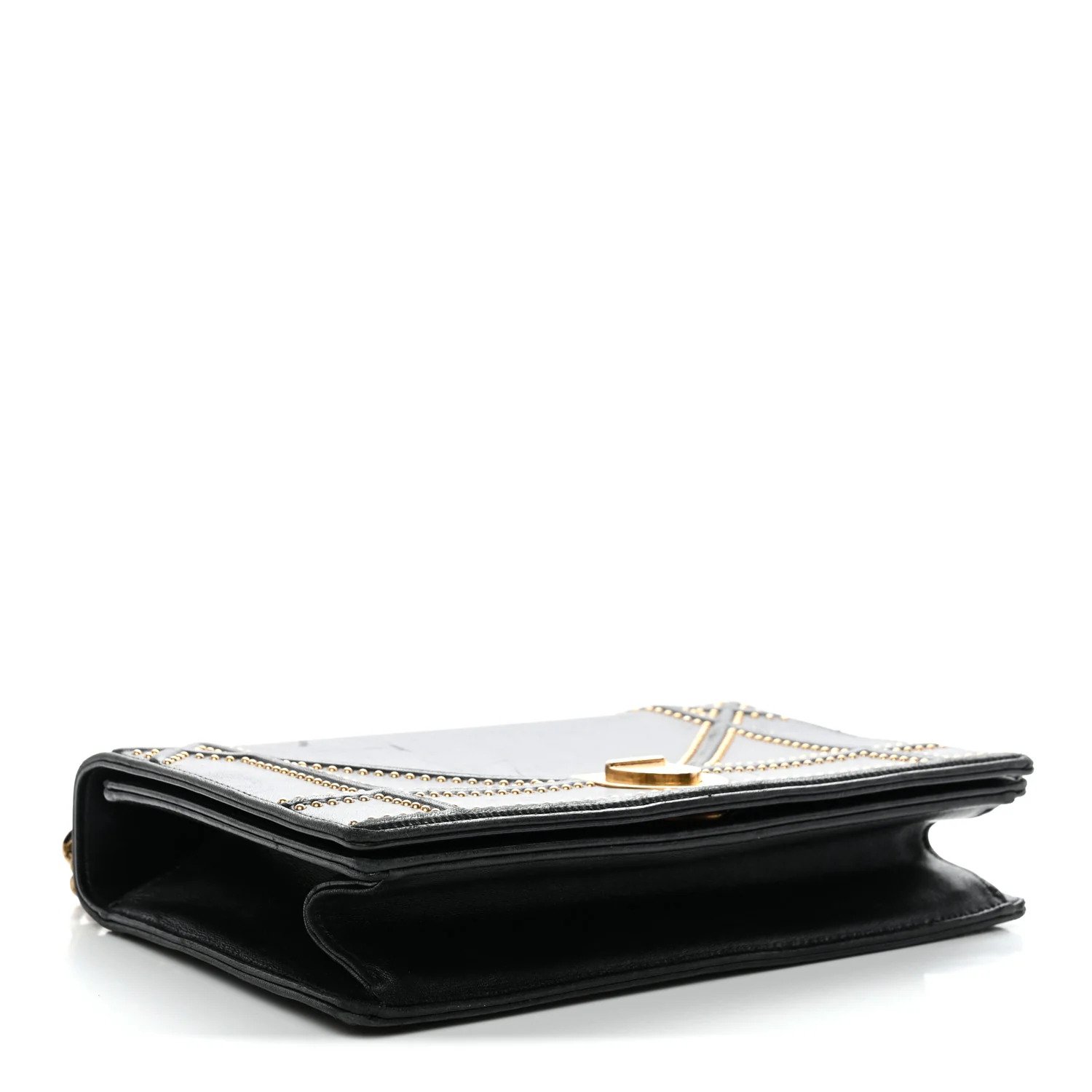 Lambskin Studded Medium Diorama Flap Bag Black - Image 4