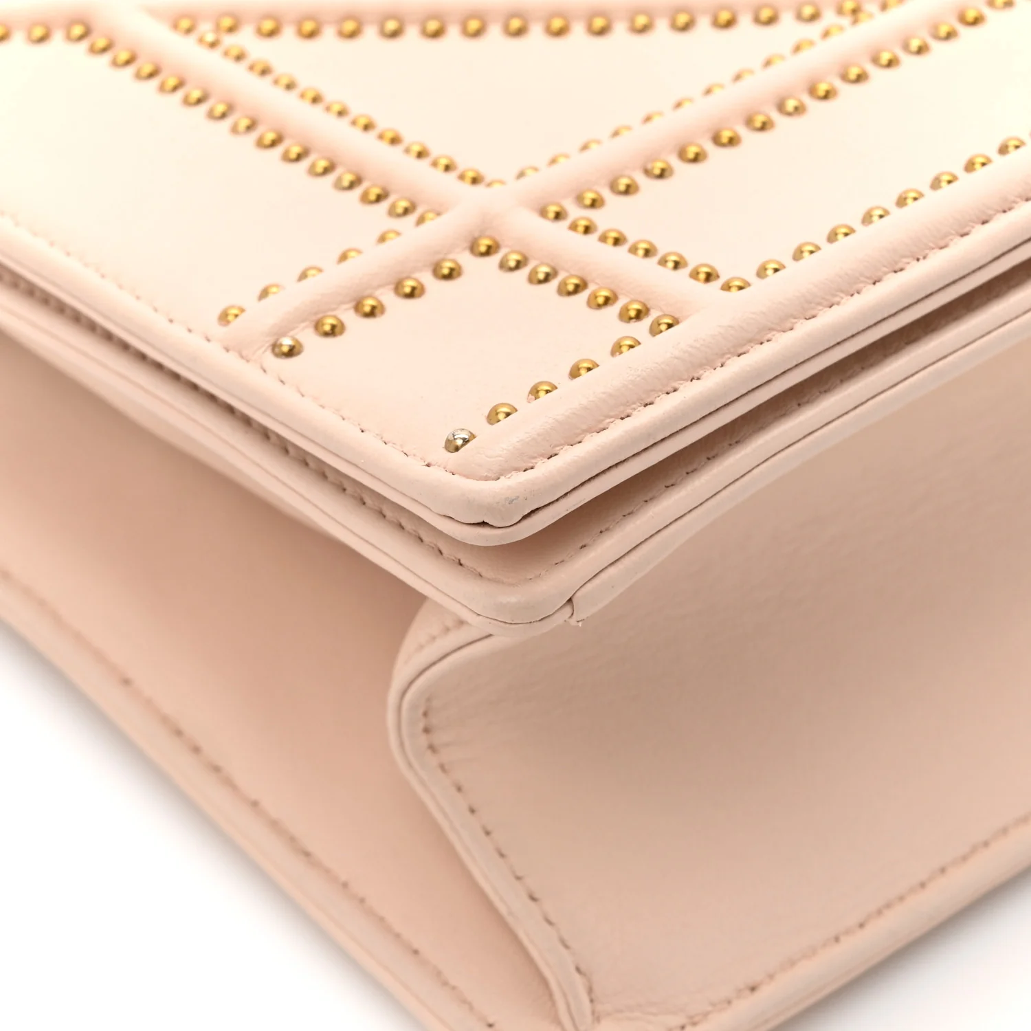 Lambskin Studded Medium Diorama Flap Bag Rose Poudre - Image 11