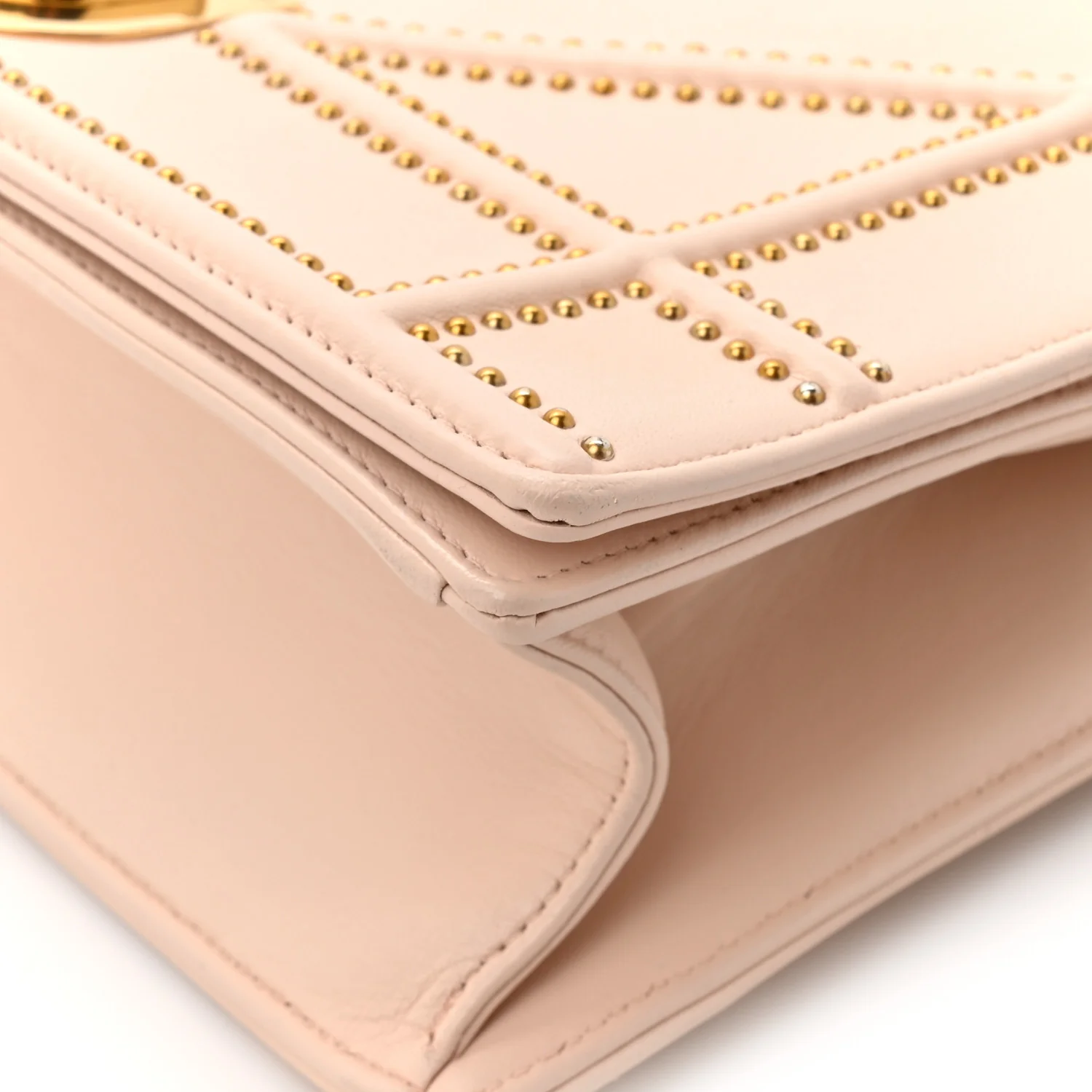 Lambskin Studded Medium Diorama Flap Bag Rose Poudre - Image 12