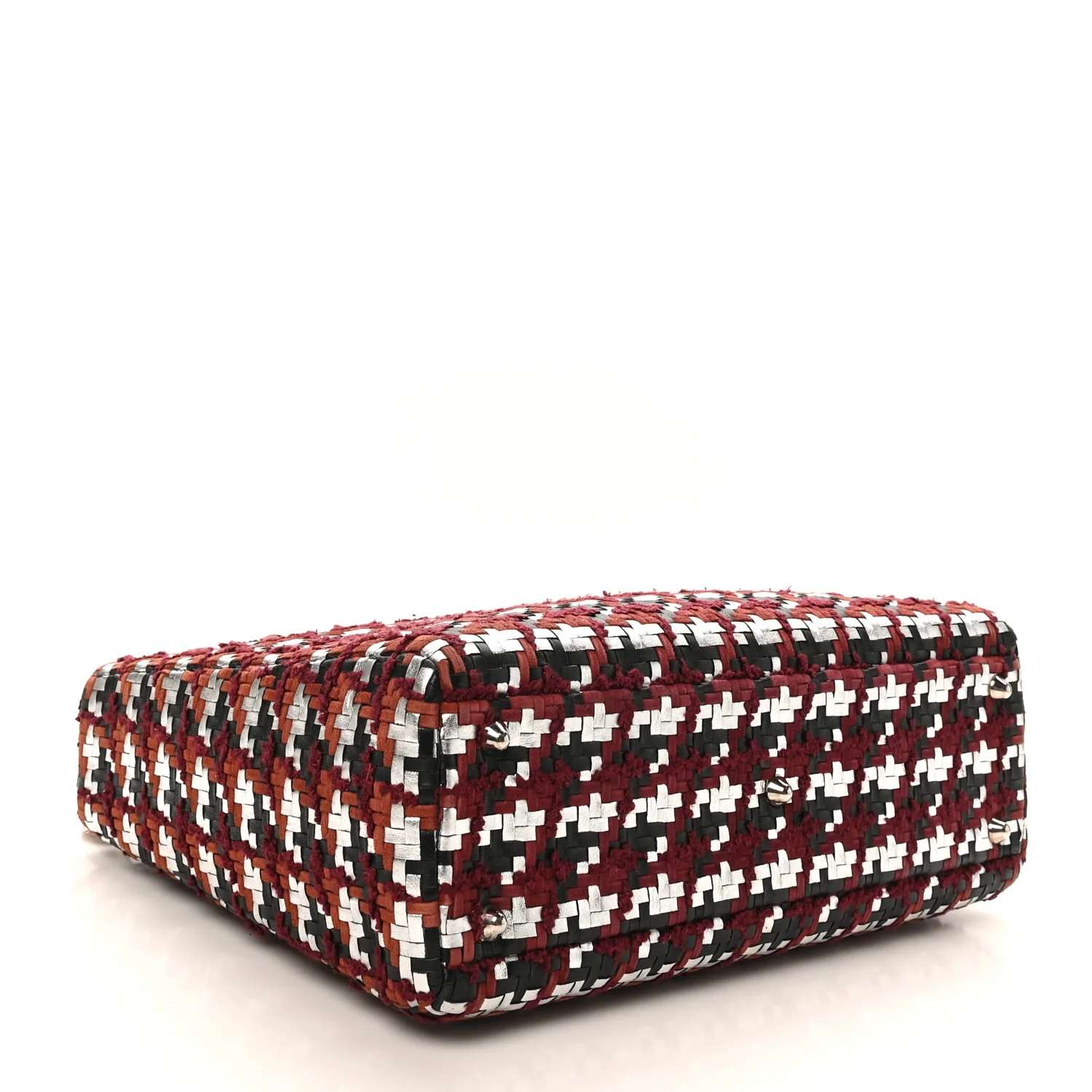 Lambskin Woven Tweed Large Lady Dior Red Multicolor - Image 4