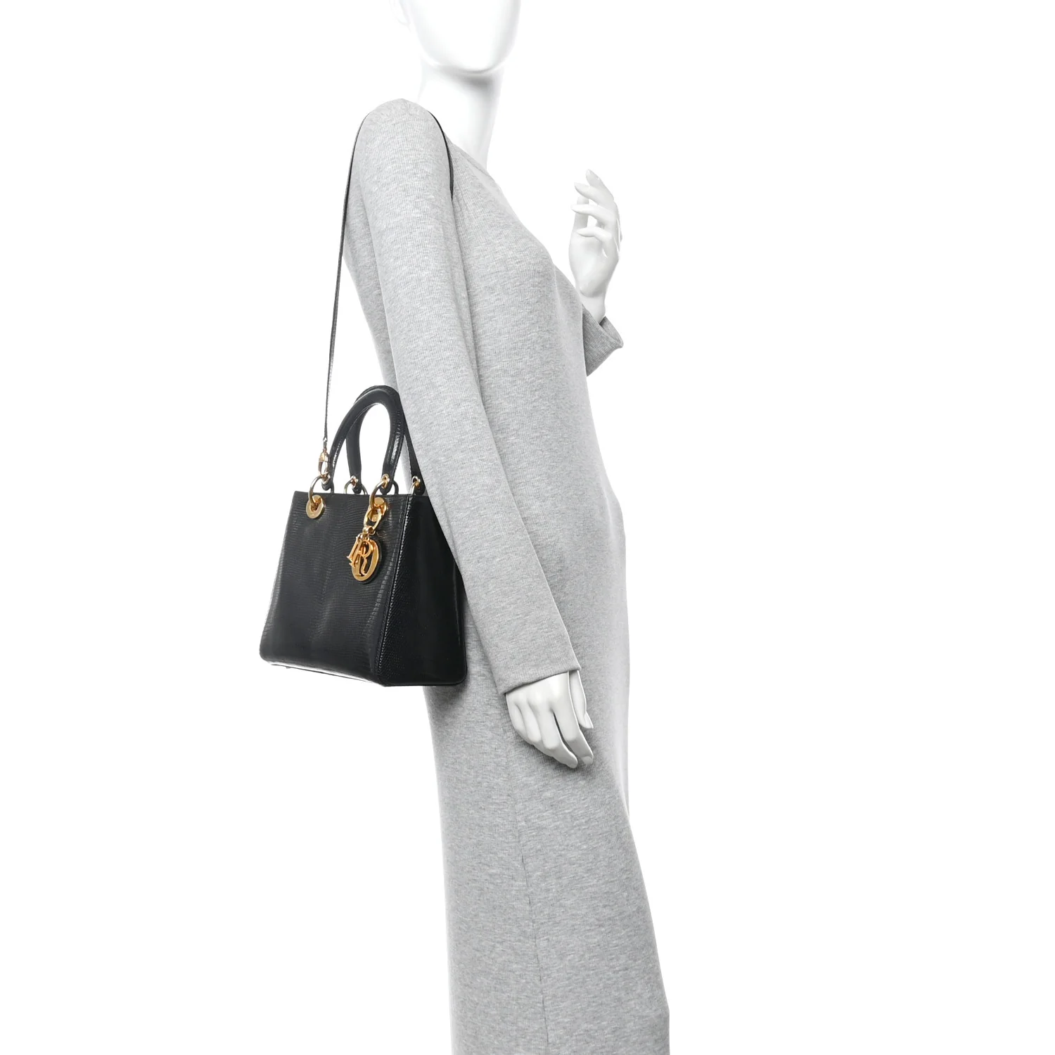 Lizard Medium Lady Dior Black - Image 2