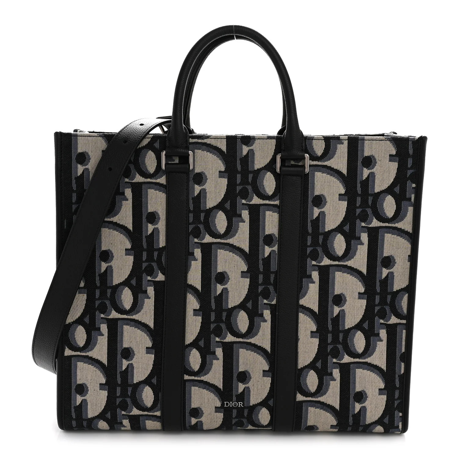 Maxi Oblique Jacquard East West Tote Beige Blue
