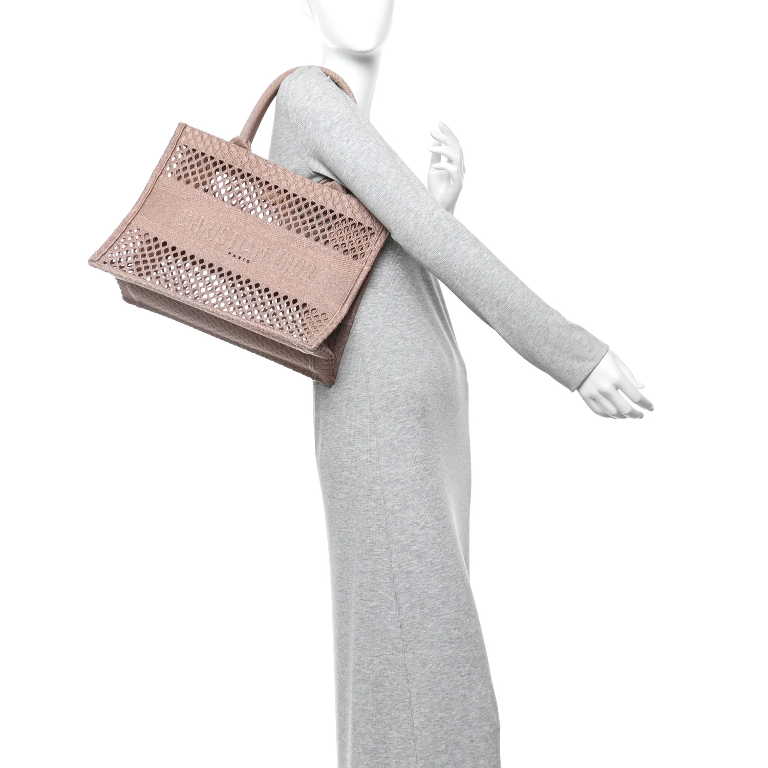 Mesh Embroidered Medium Book Tote Clay - Image 3