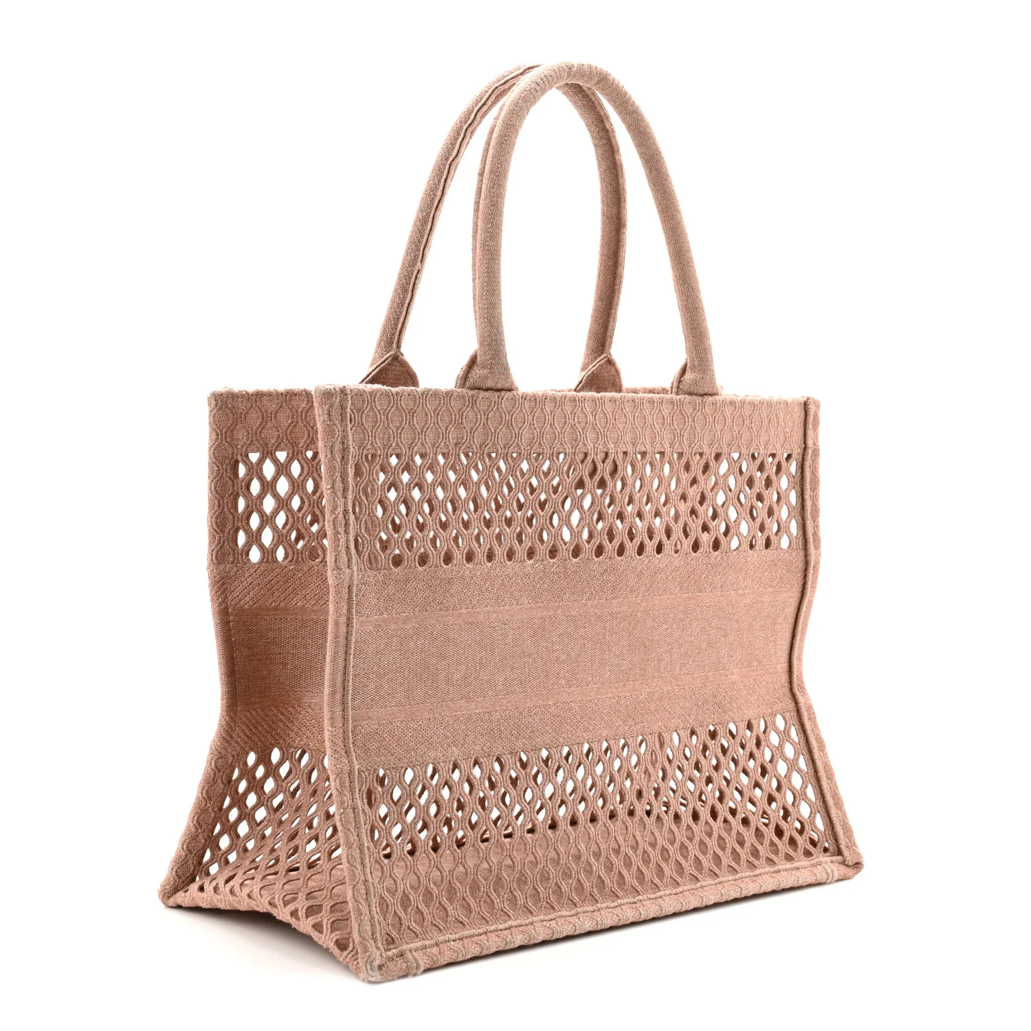 Mesh Embroidered Medium Book Tote Clay - Image 4