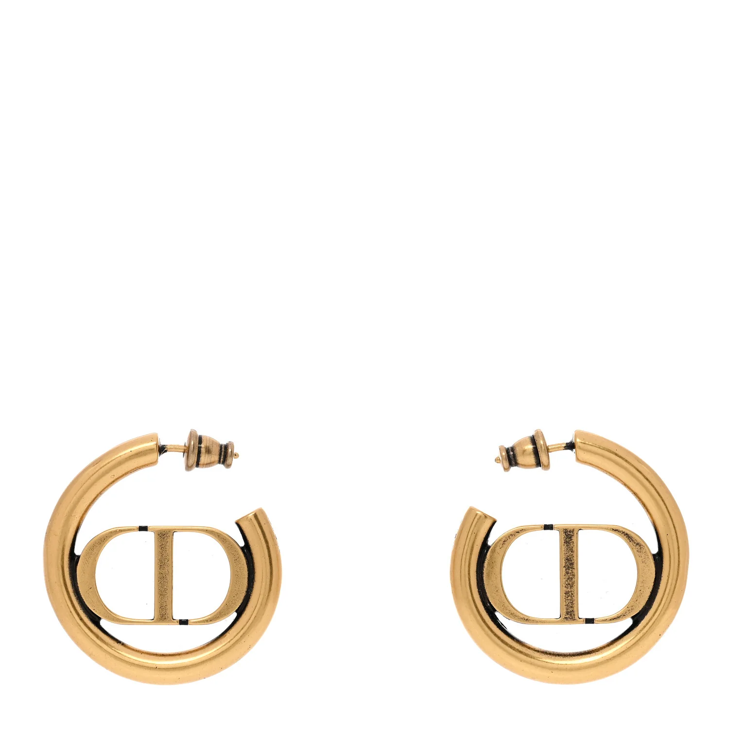 Metal 30 Montaigne Hoop Earrings Aged Gold