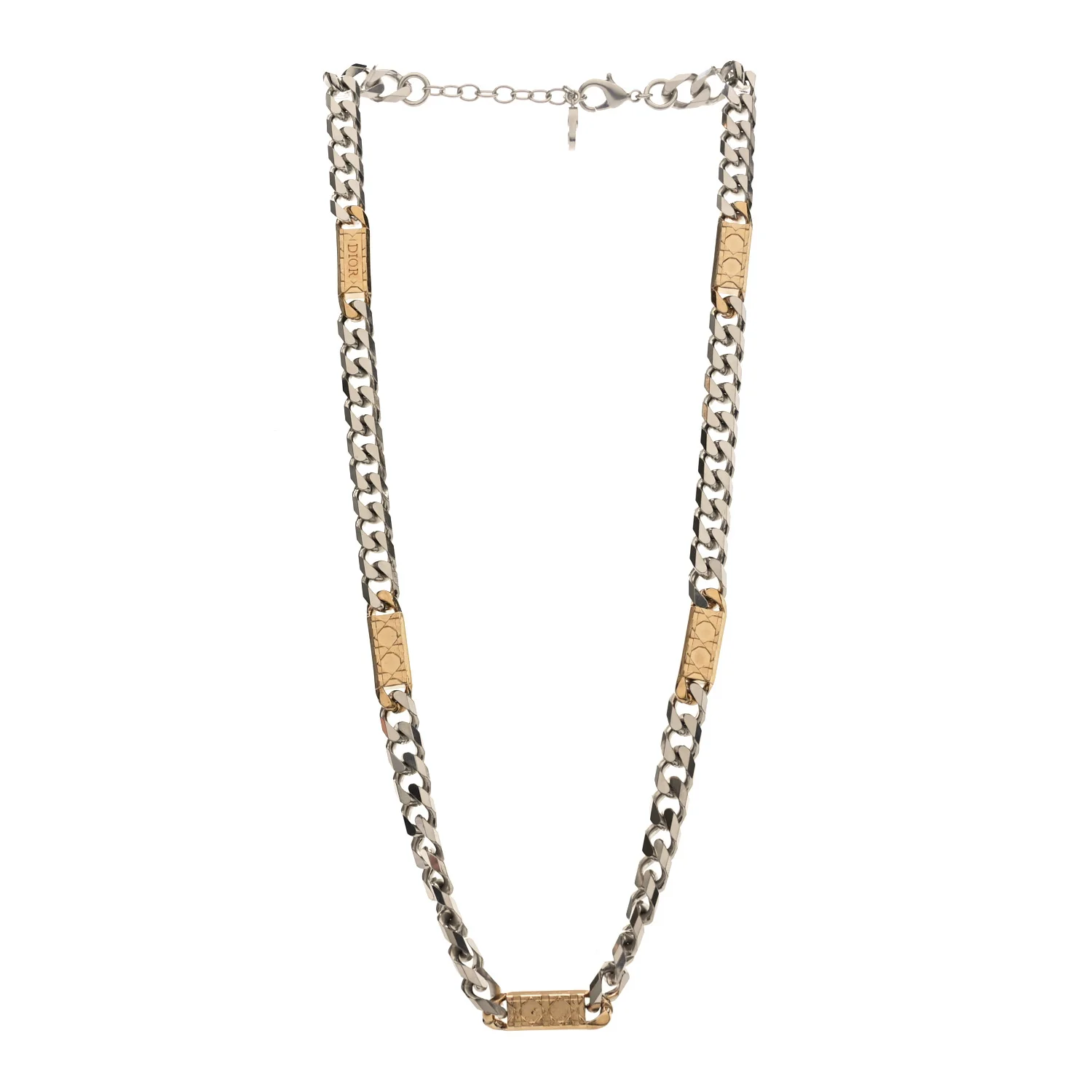 Metal Cannage Chain Link Necklace Gold Silver - Image 3