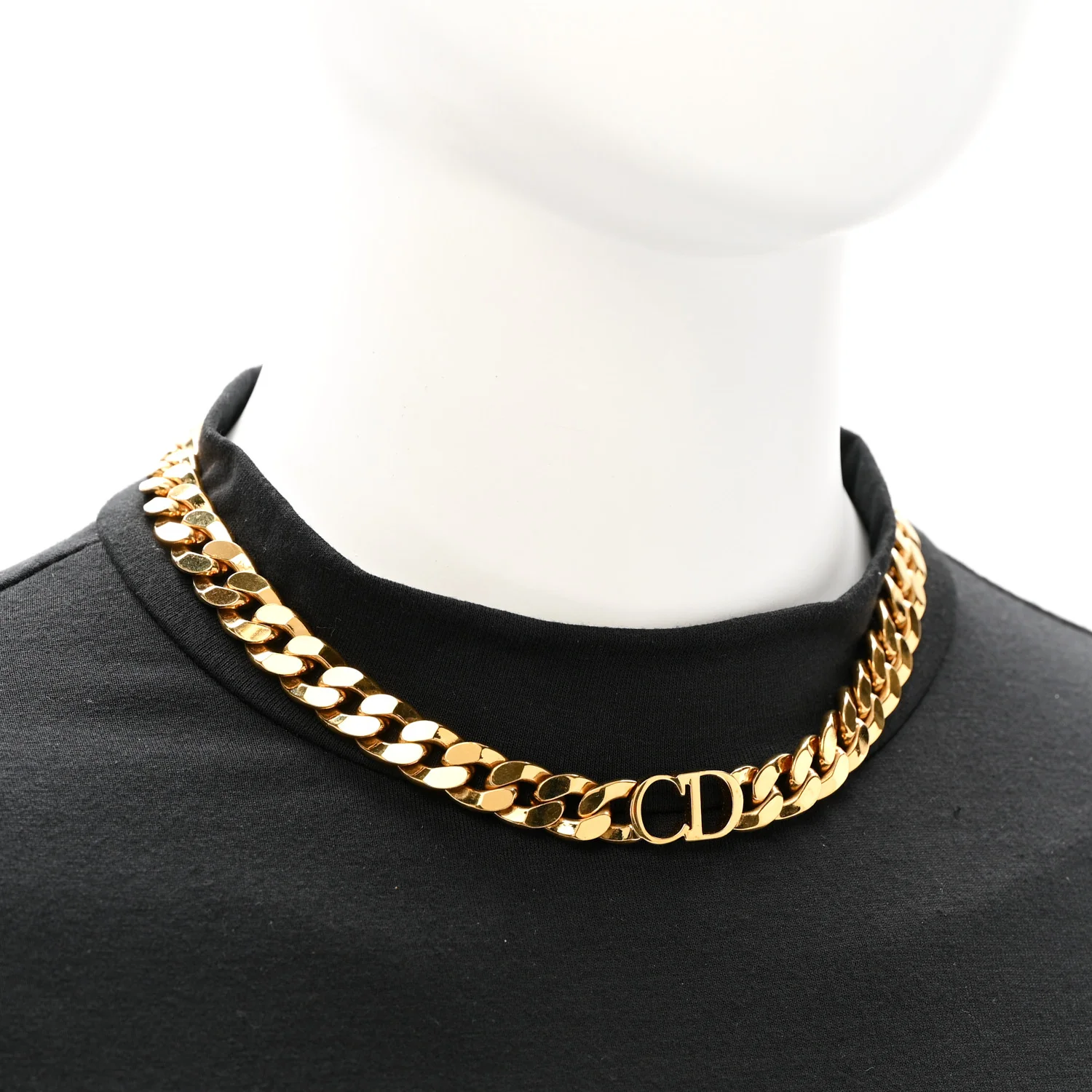 Metal CD Choker Necklace Gold - Image 2