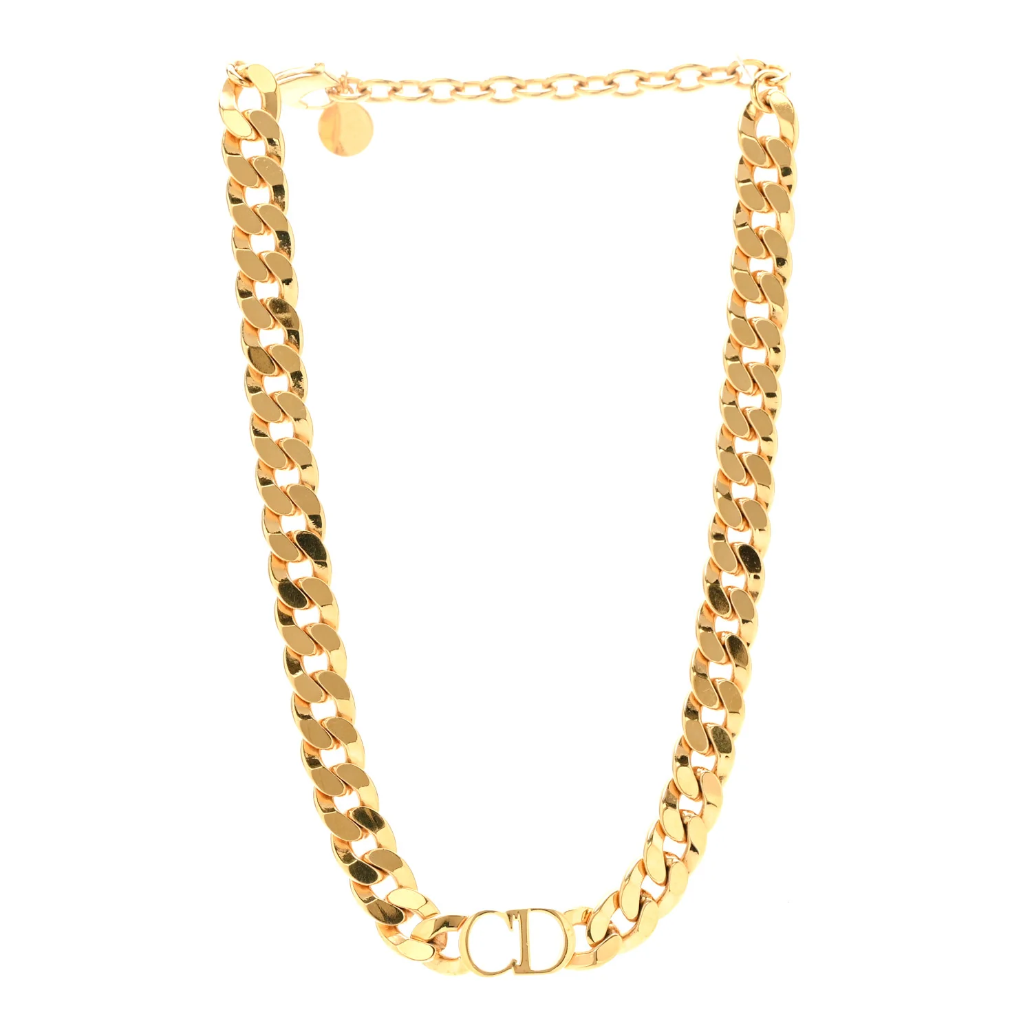 Metal CD Choker Necklace Gold - Image 3