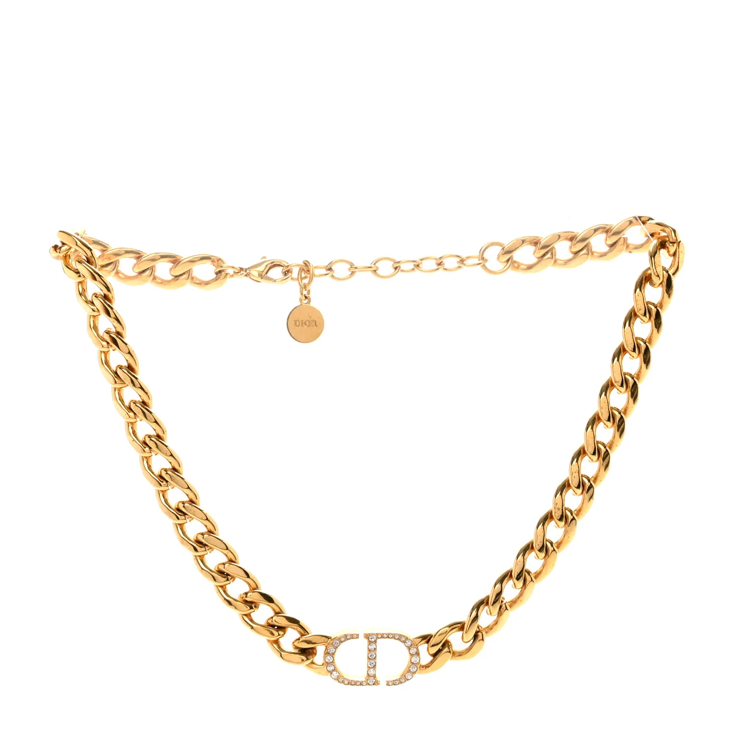 Metal Crystal 30 Montaigne Necklace Gold - Image 3