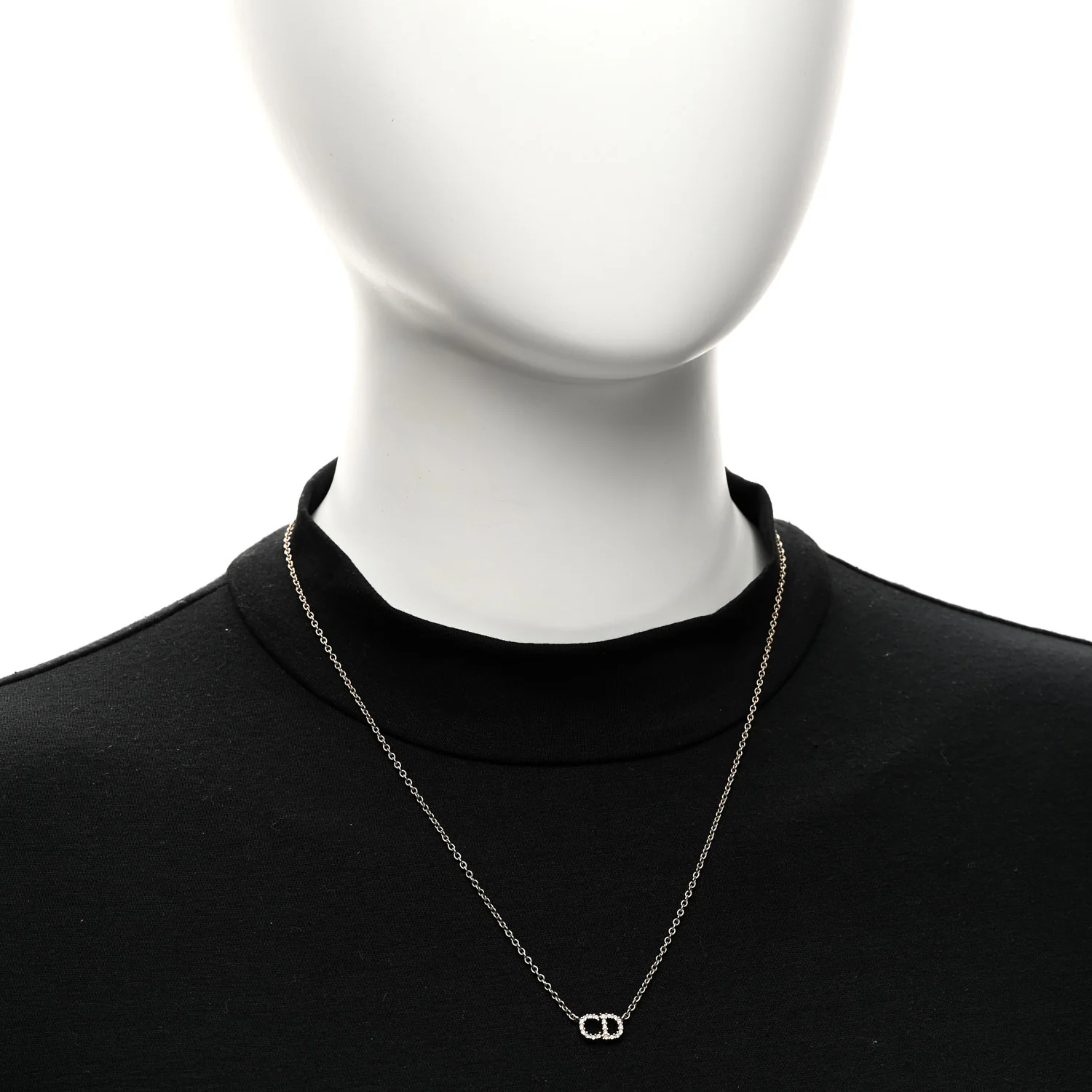 Metal Crystal CD Necklace Gold - Image 2