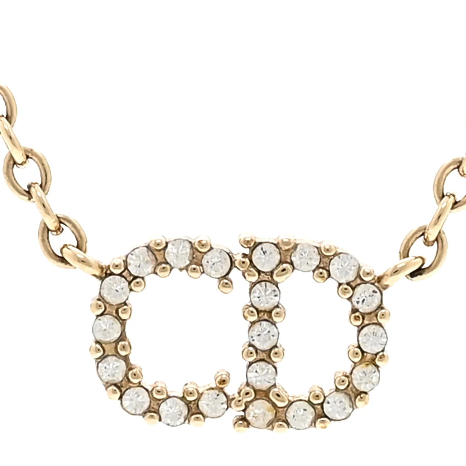 Metal Crystal CD Necklace Gold - Image 4