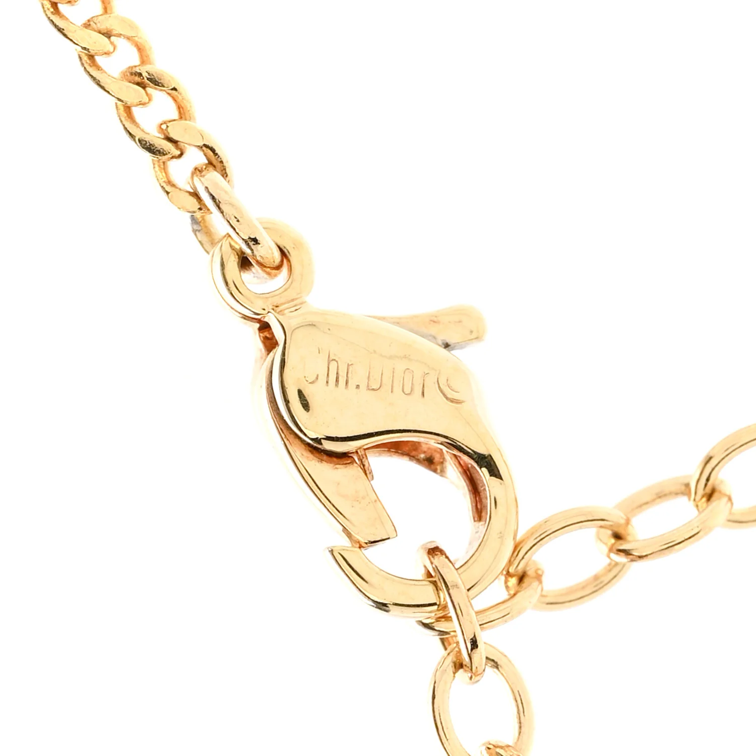 Metal Crystal Enamel CD Necklace Gold Black - Image 5