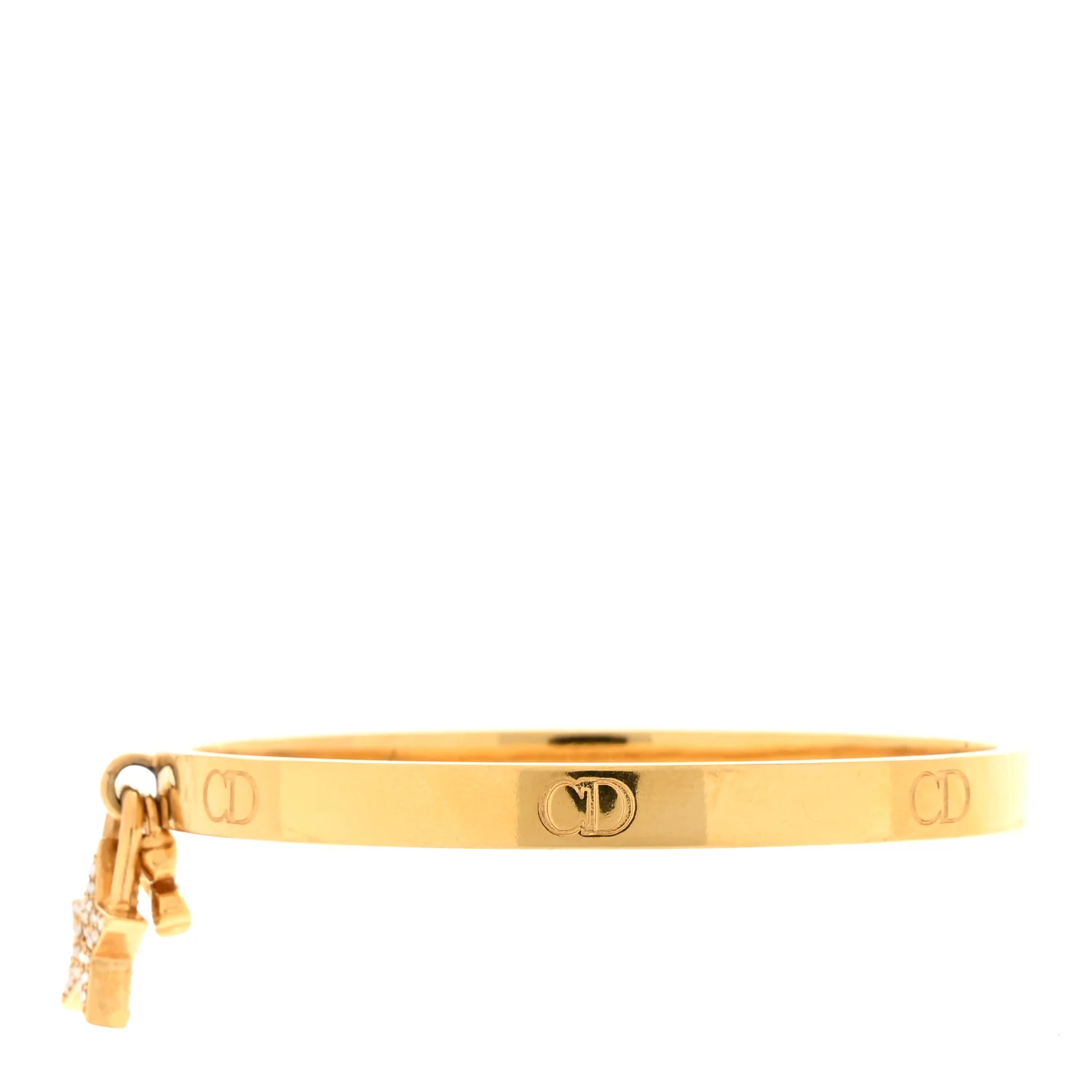 Metal Crystal Lucky Locket Star Bracelet Gold - Image 3