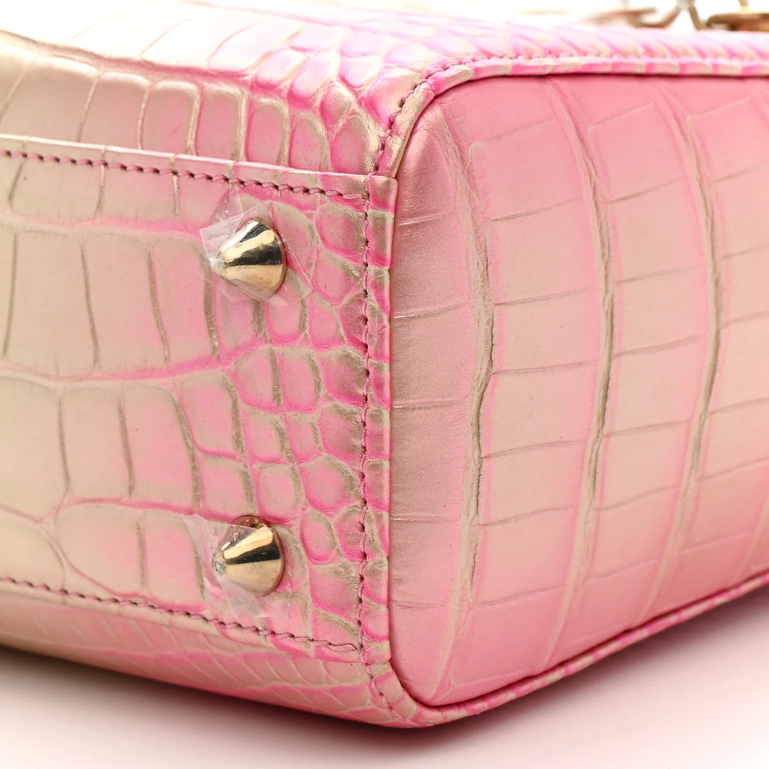 Metallic Alligator Gradient Small Lady Dior Pink - Image 10