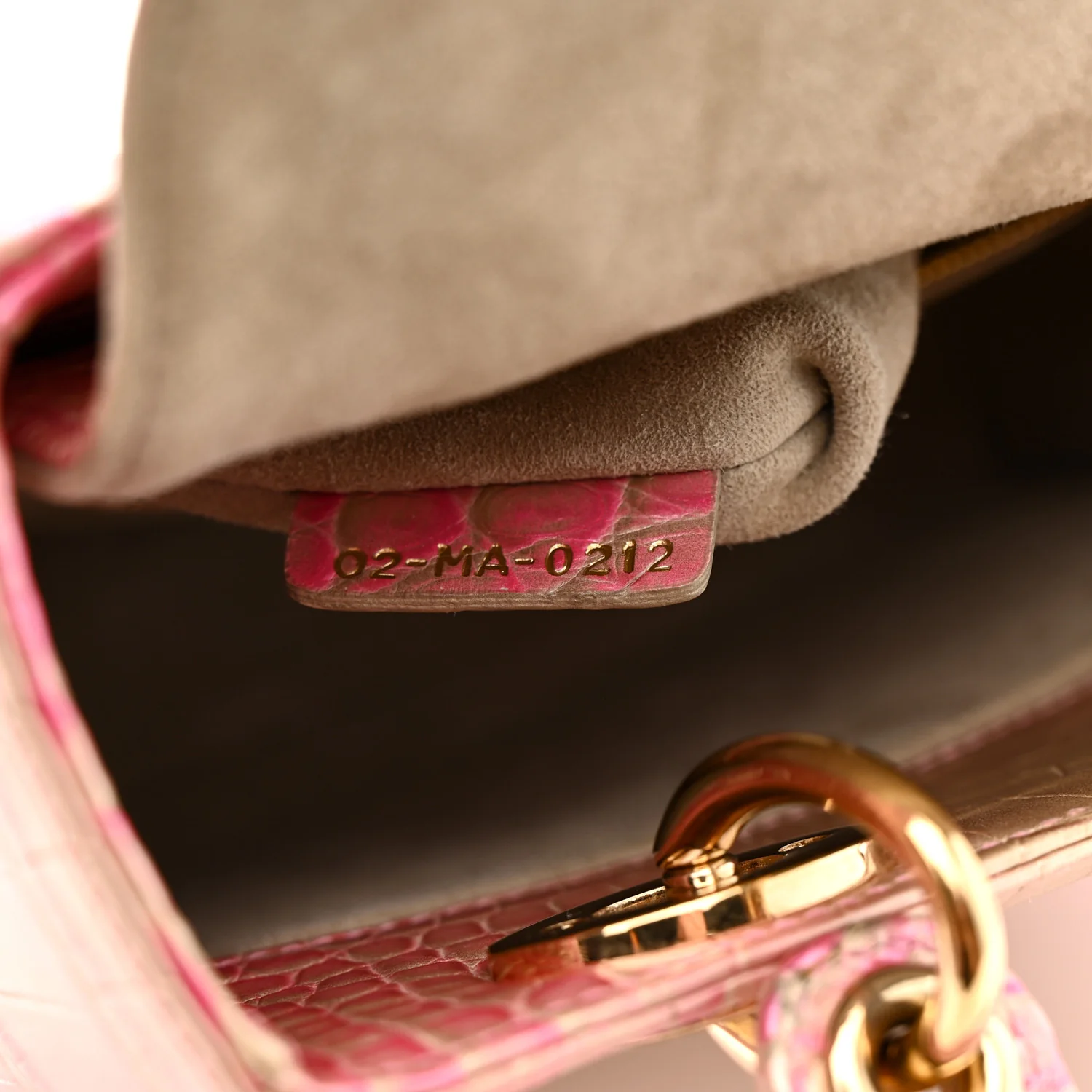 Metallic Alligator Gradient Small Lady Dior Pink - Image 7