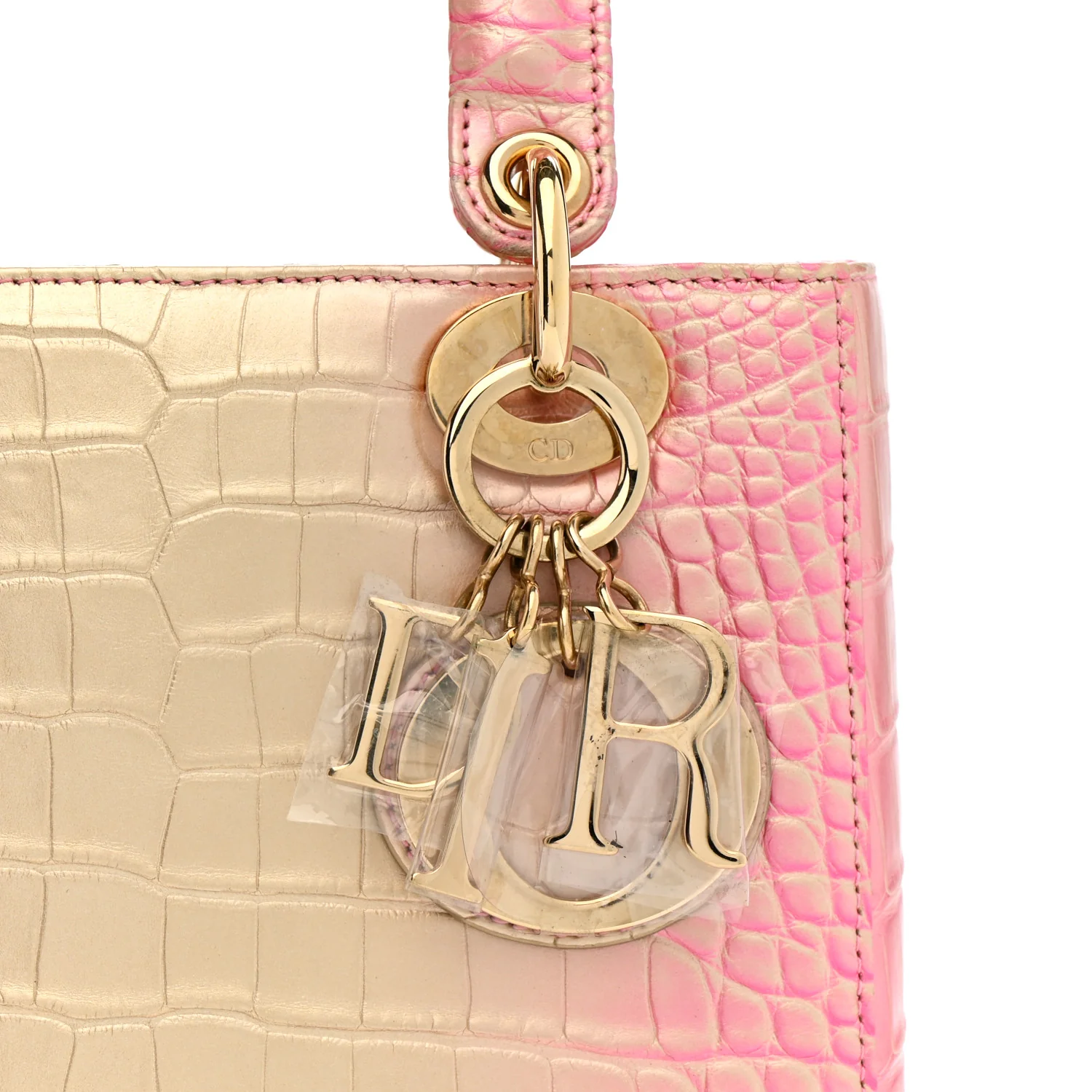 Metallic Alligator Gradient Small Lady Dior Pink - Image 8