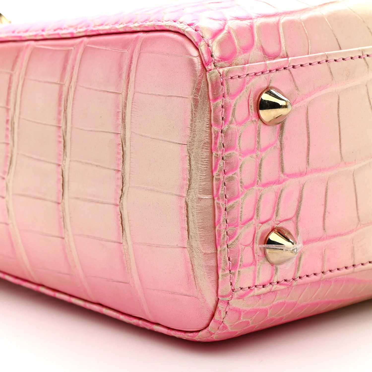 Metallic Alligator Gradient Small Lady Dior Pink - Image 9