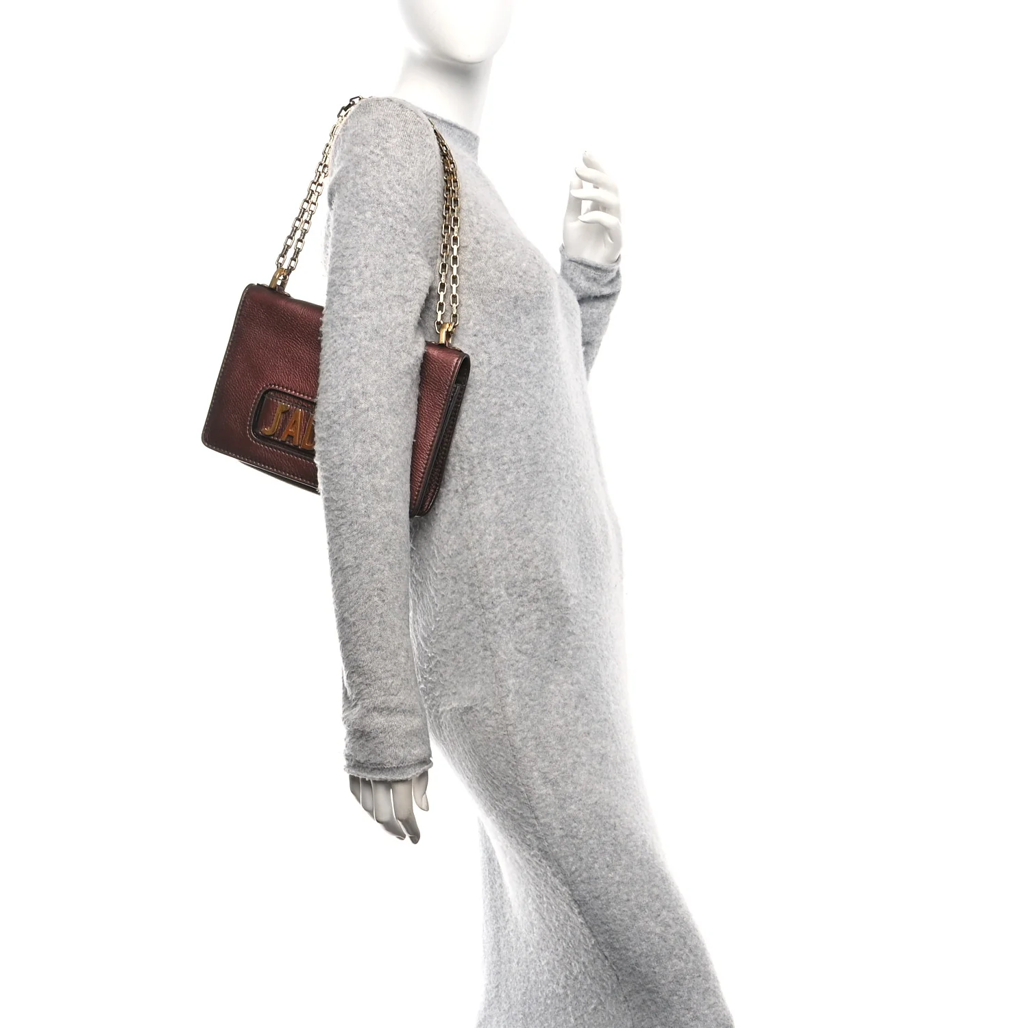 Metallic Calfskin J'Adior Chain Flap Bag Noisette - Image 2