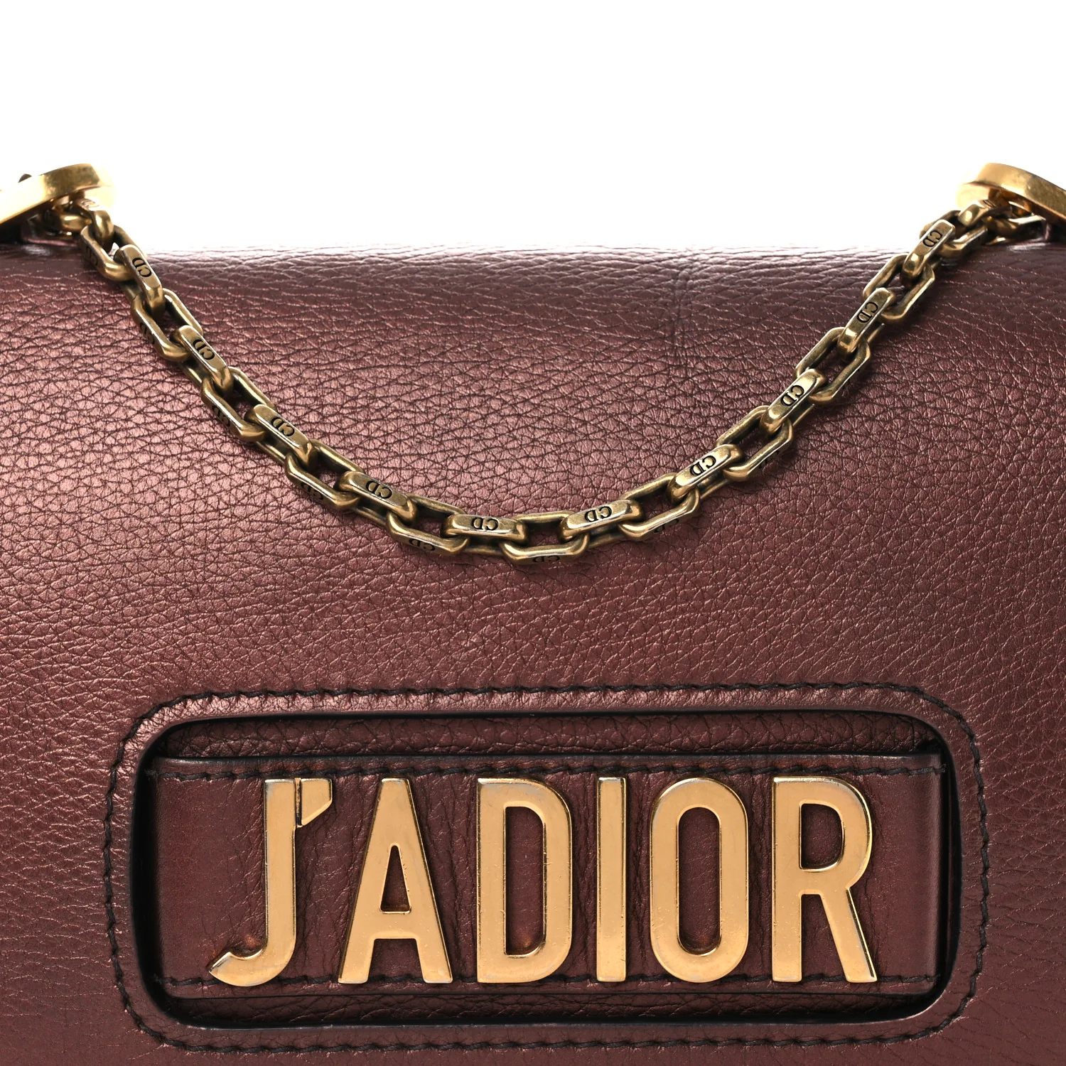 Metallic Calfskin J'Adior Chain Flap Bag Noisette - Image 7