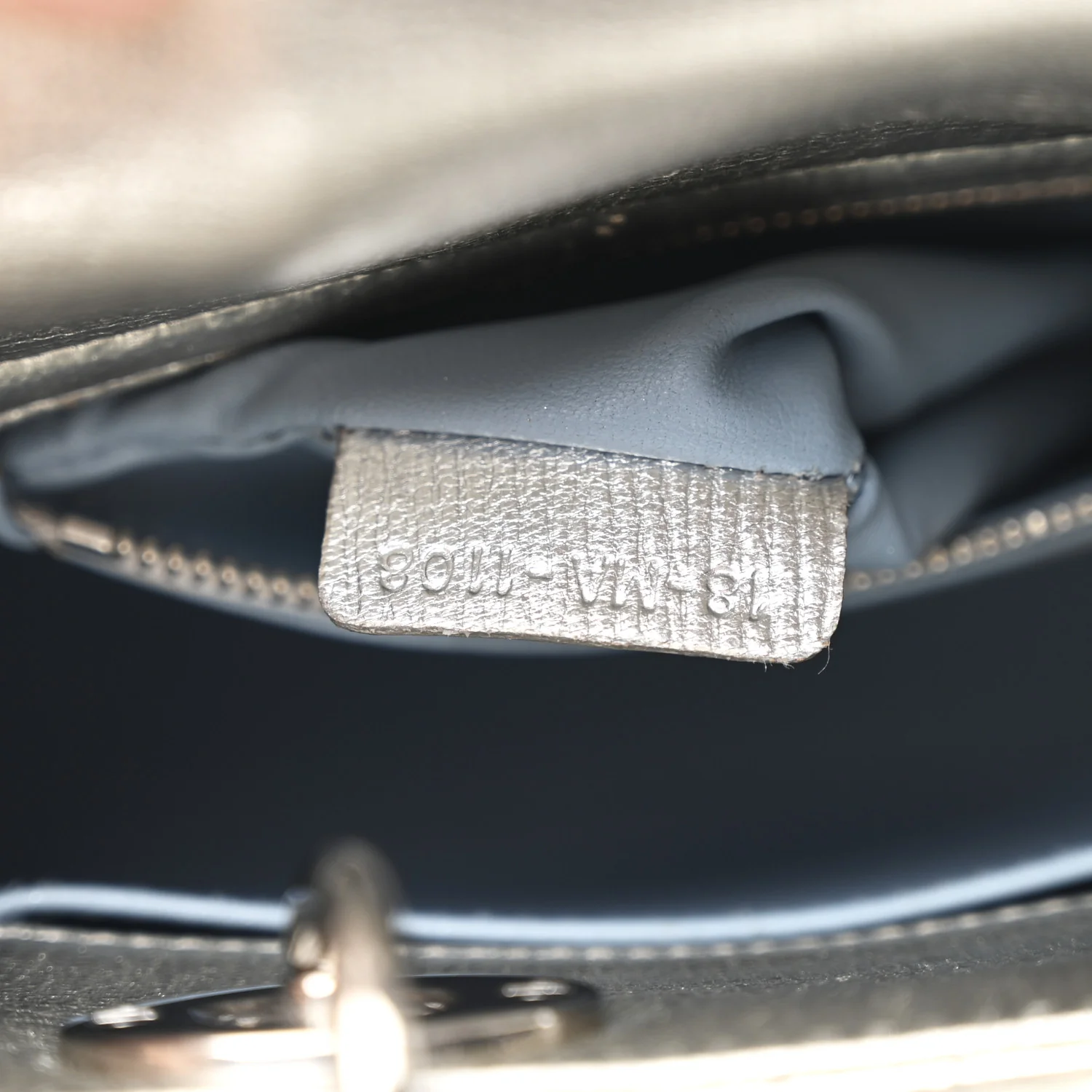 Metallic Grained Calfskin Cannage Small Lucky Badges My Lady Dior Silver - Image 7