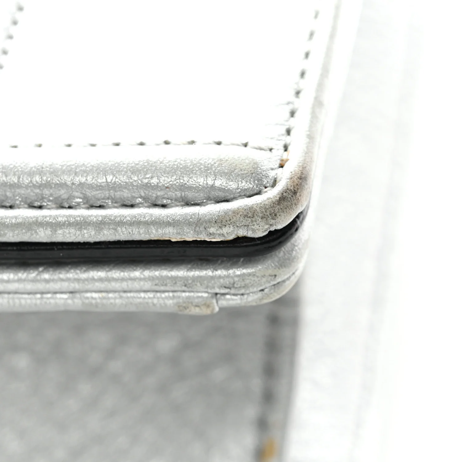 Metallic Grained Calfskin Medium Diorama Flap Bag Silver - Image 10